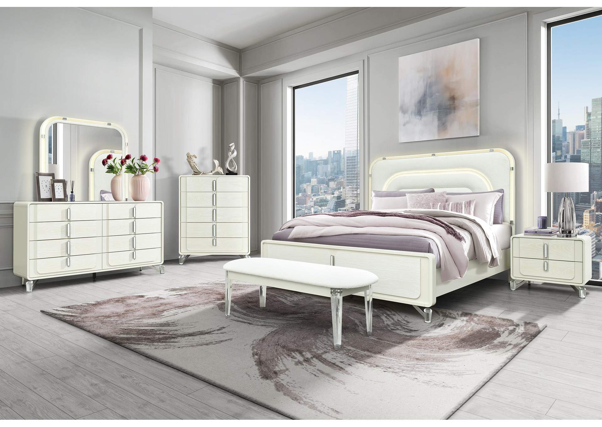LYRA BEIGE QUEEN BED GROUP image 1