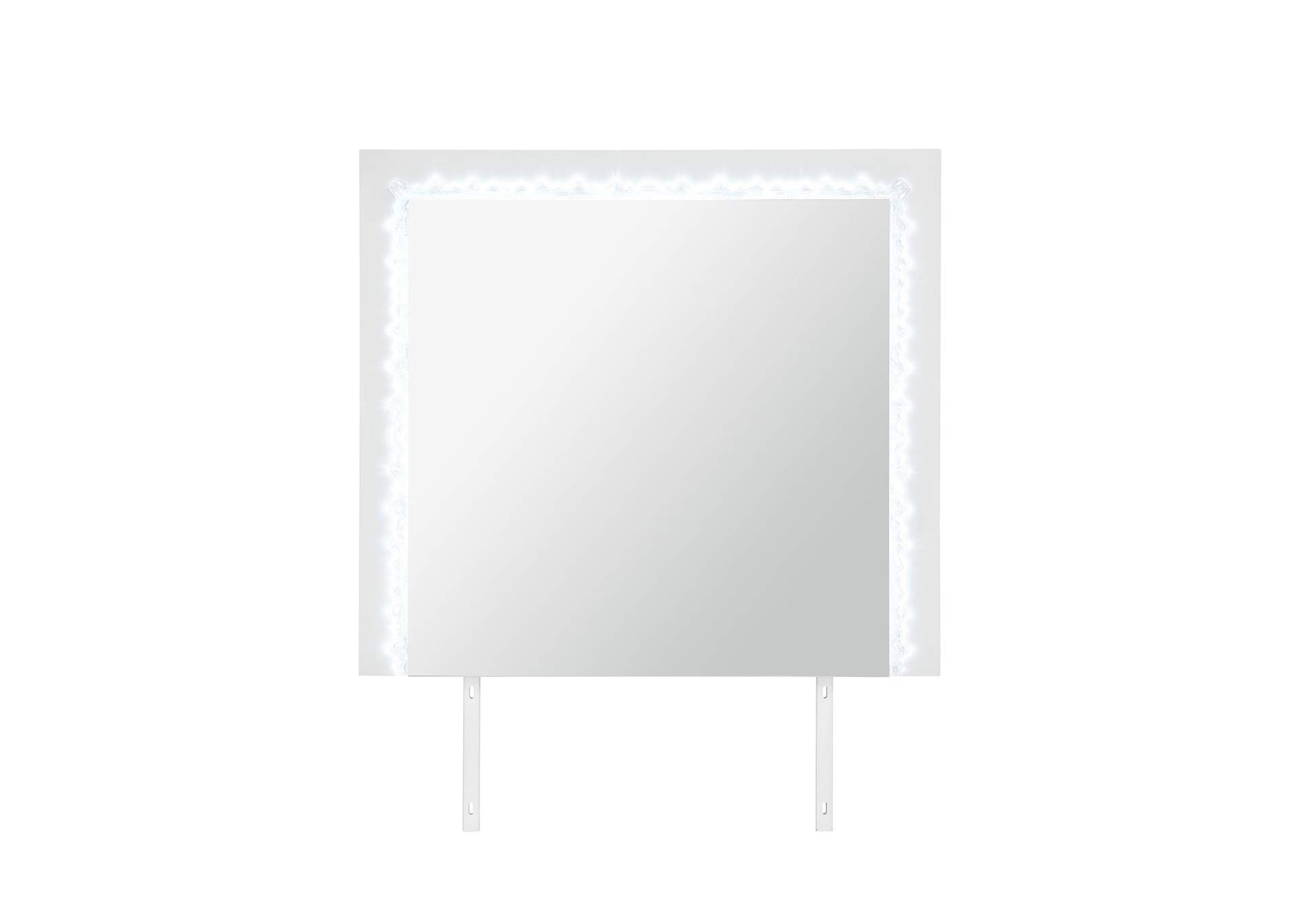 Naomi Silver Marble Mirror With Led image 1