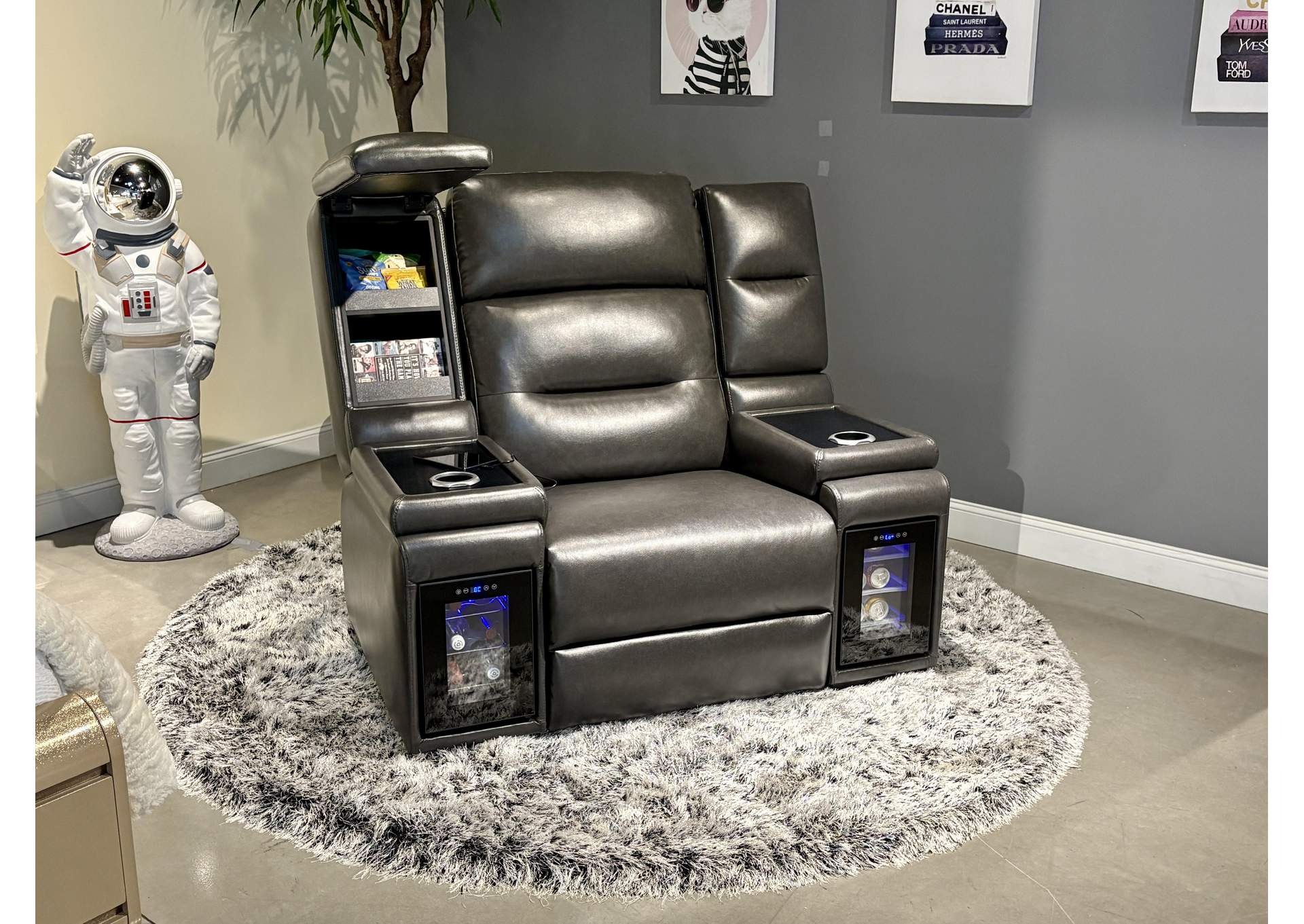 MVP BLANCHE BLACK POWER RECLINER WITH POWER HEADREST image 1