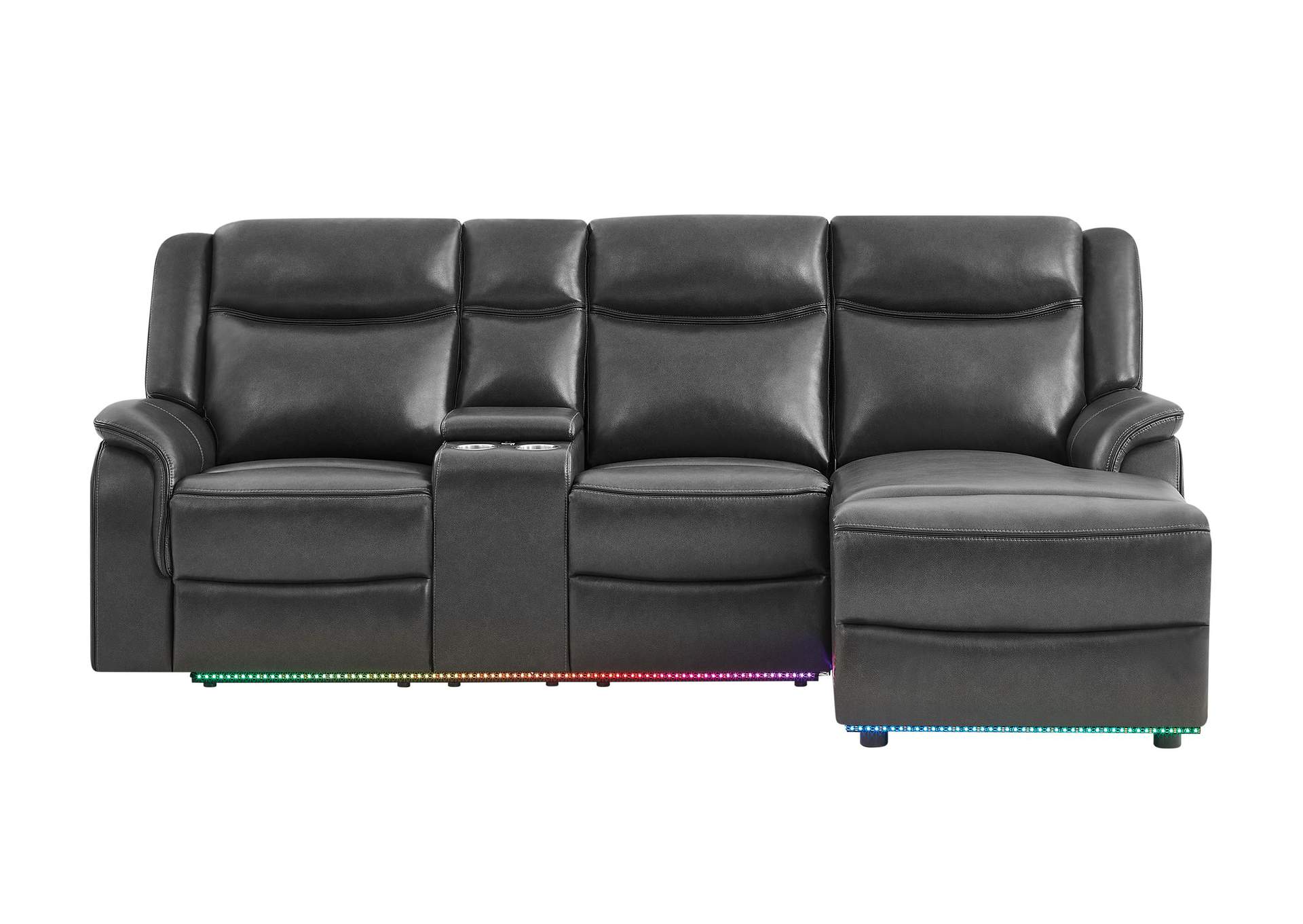 U1818 BLANCHE CHARCOAL RIGHT ARM FACING LONG CHAIR WITH PUSHBACK image 1