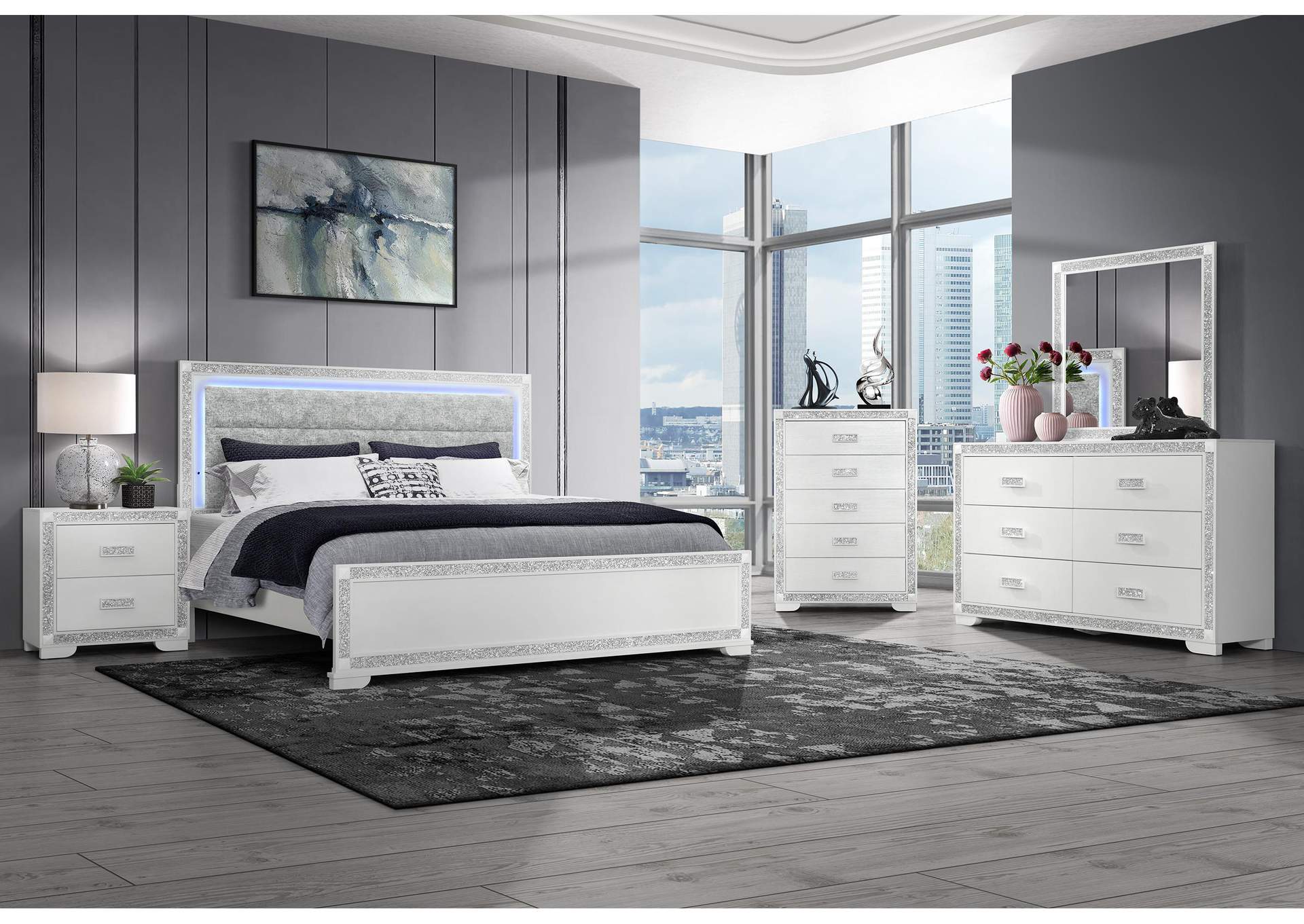 SOLEIL WHITE QUEEN BED GROUP image 1