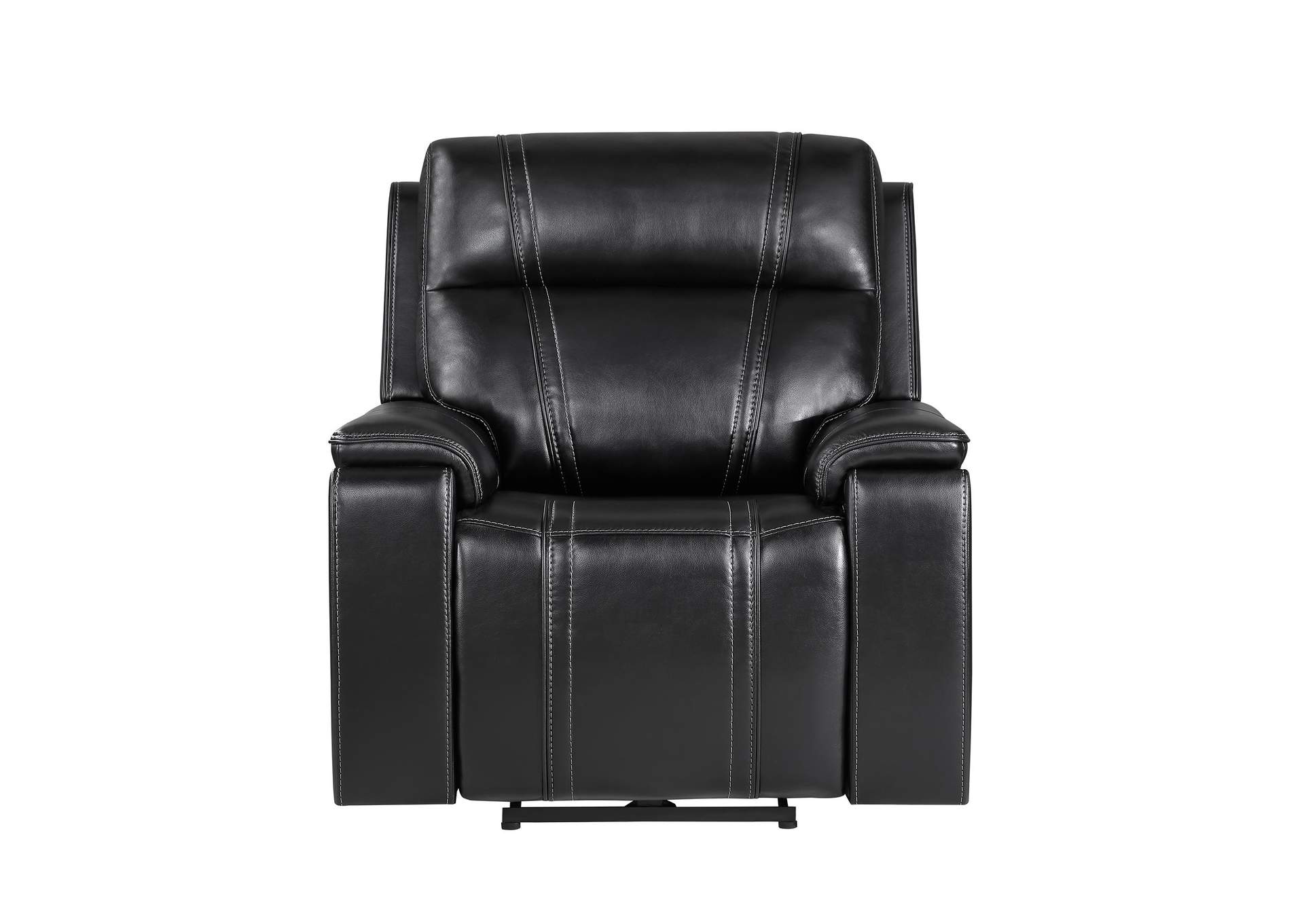 U8880 BLACK LEATHER POWER RECLINER image 1