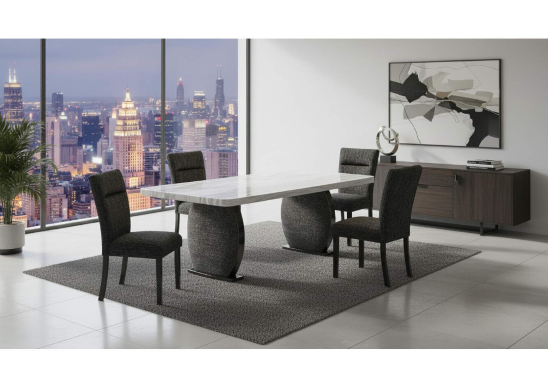 D2502 DINING TABLE AND 4 DINING CHAIRS image 1