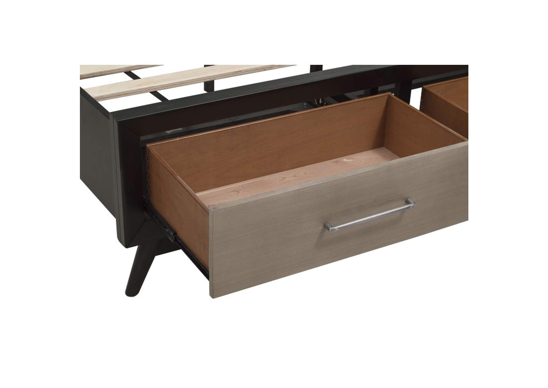 Raku Queen Platform Bed with Footboard Storage image 6