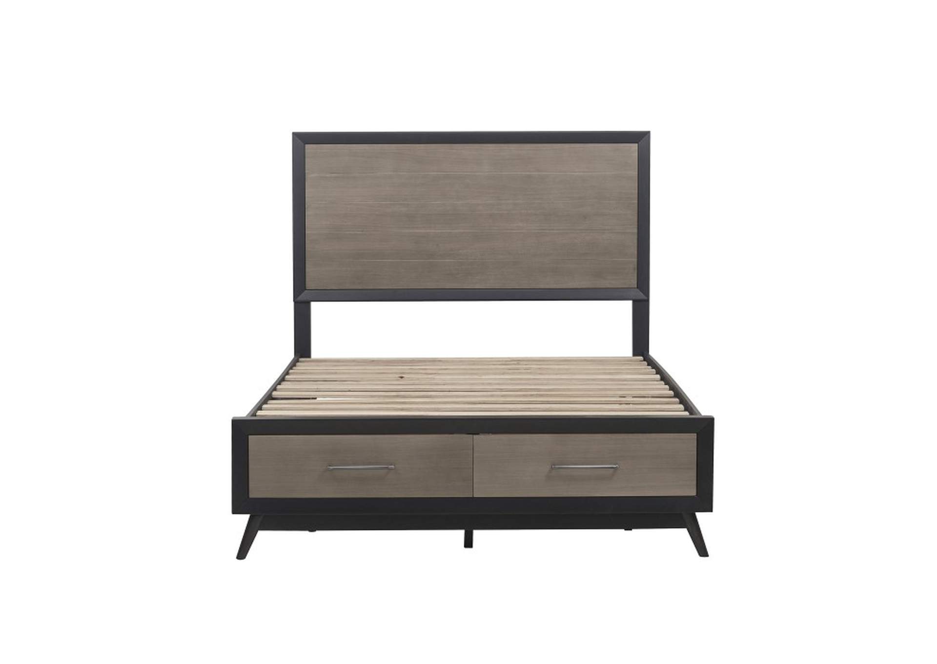 Raku Queen Platform Bed with Footboard Storage image 3