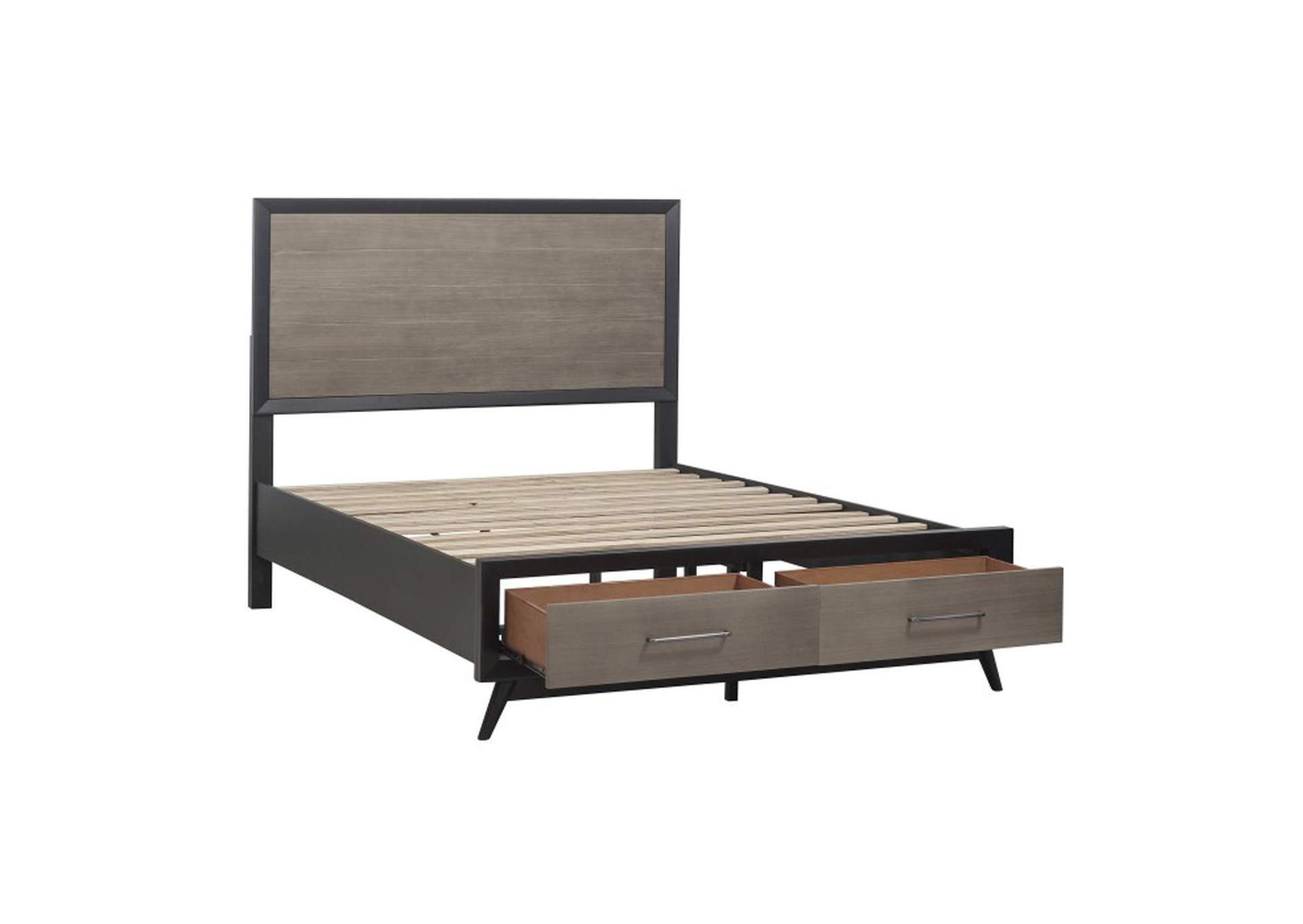 Raku Queen Platform Bed with Footboard Storage image 5