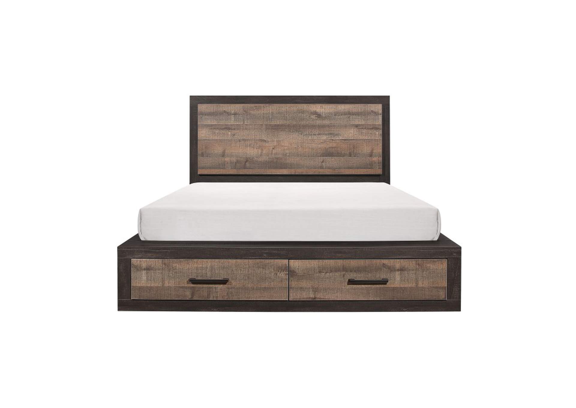 Miter California King Platform Bed with Footboard Storage image 1