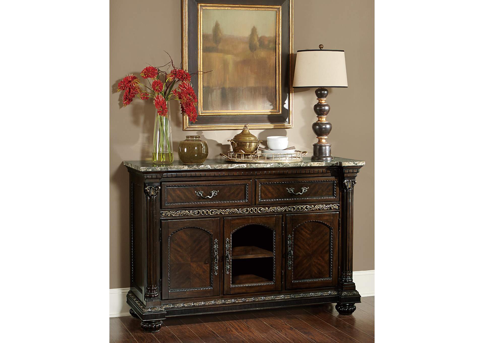 Russian Hill Server with Faux Marble Top image 4