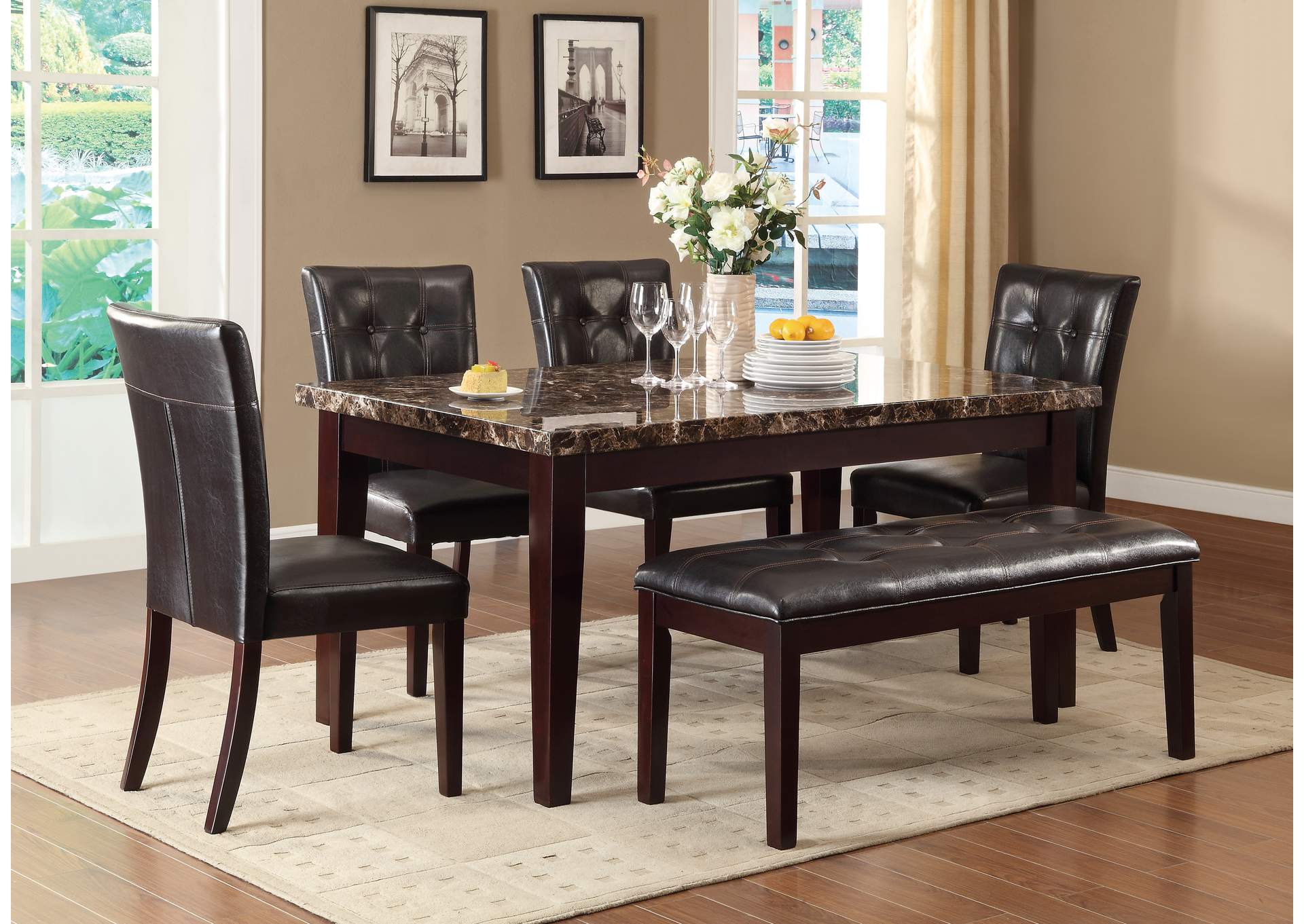 Teague Dining Table, Faux Marble Top image 3