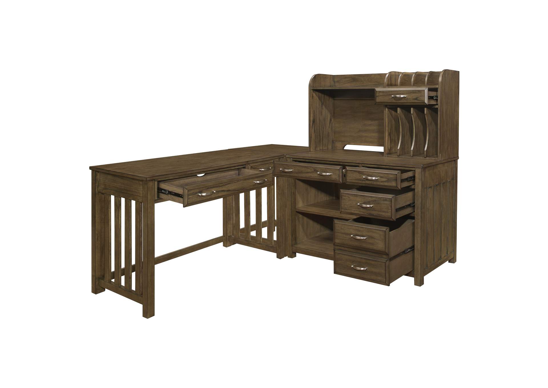 Blanche 4pc Corner Desk (Desk+Corner+Credenza+Hutch) image 3