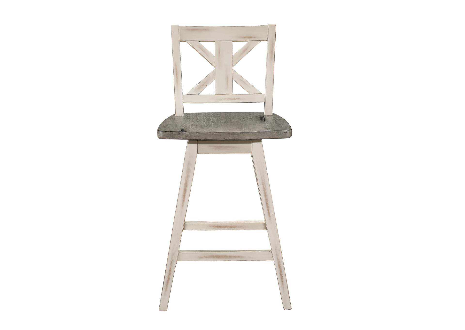 Amsonia Swivel Counter Height Chair, White image 1