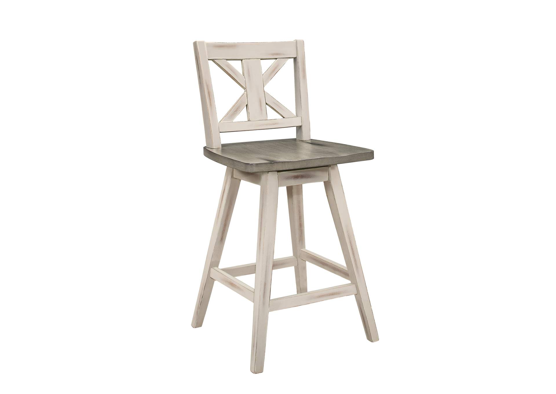 Amsonia Swivel Counter Height Chair, White image 1