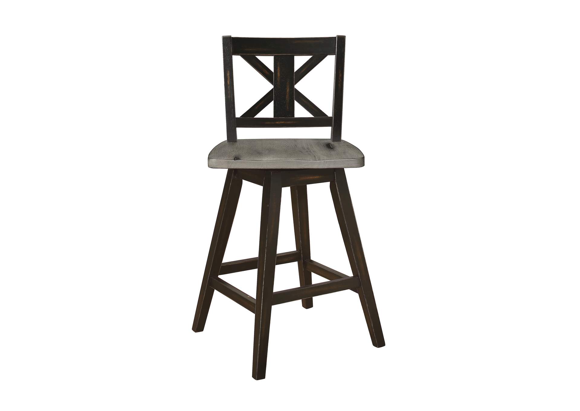 Amsonia Swivel Counter Height Chair, Black