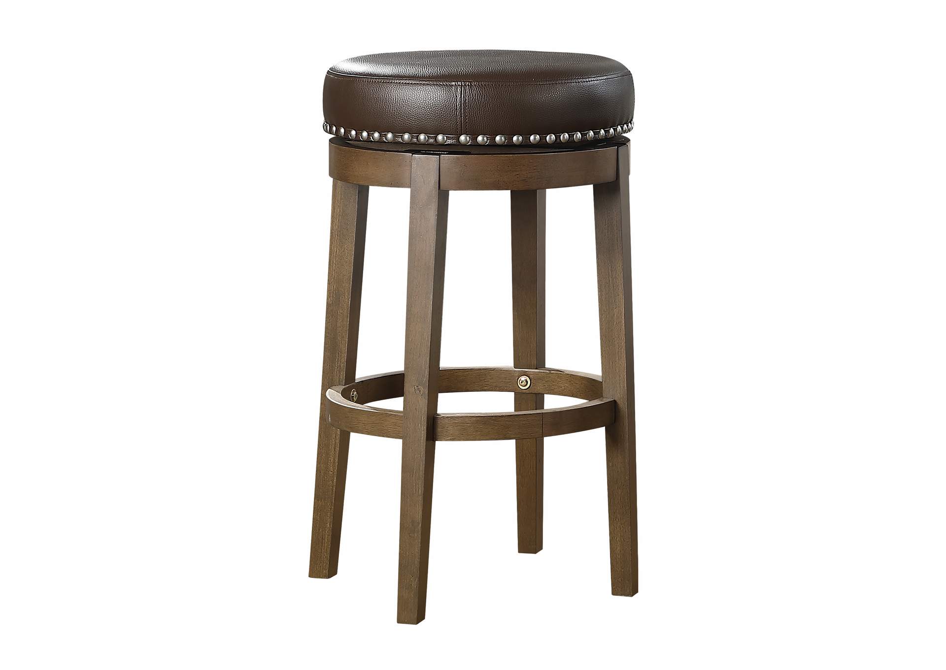 Westby Round Swivel Pub Height Stool, Brown
