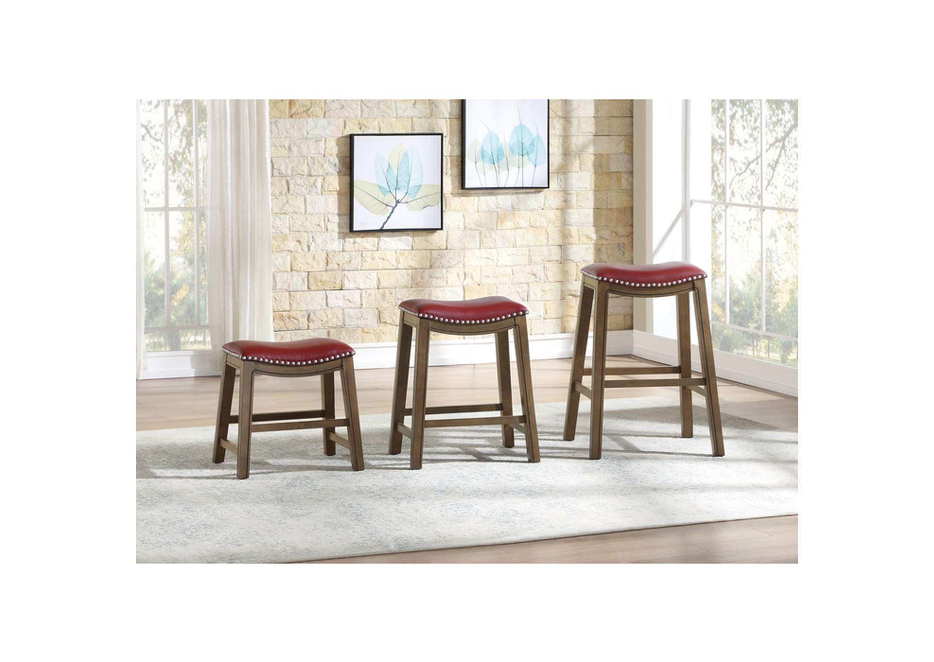 Ordway 29 Pub Height Stool, Red