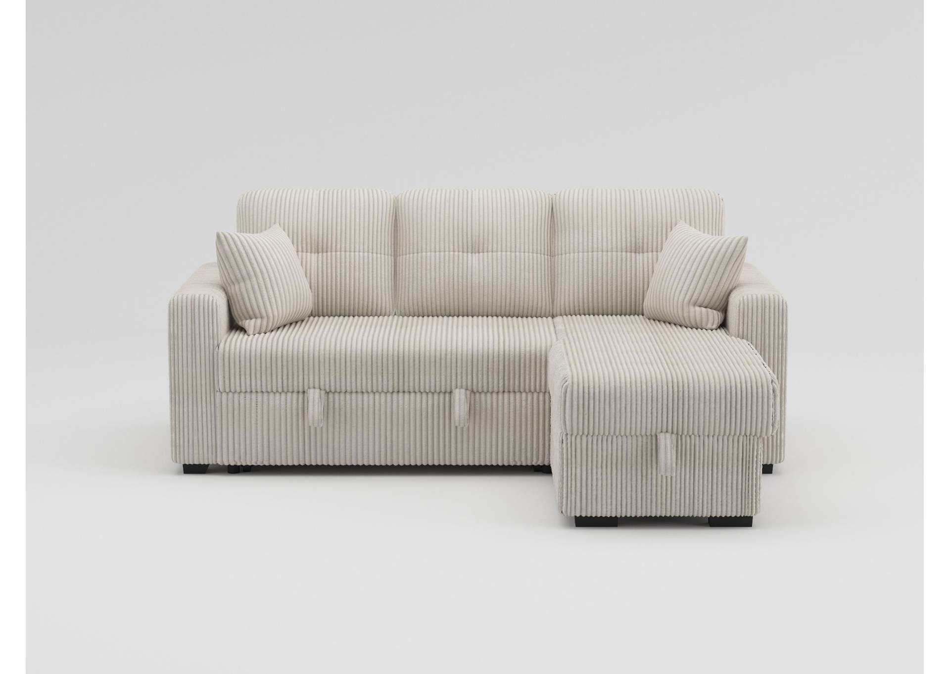 Rhett 3-Piece Reversible Sectional with Pull-out Bed and Hidden Storage image 5