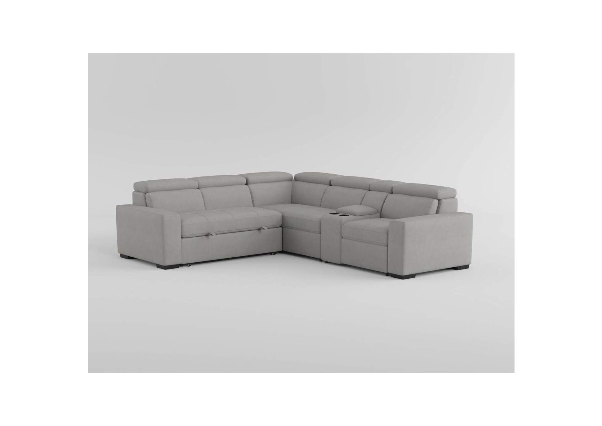 Farrah 3-Piece Sectional with Adjustable Headrests, Pull-out Bed and Console image 12