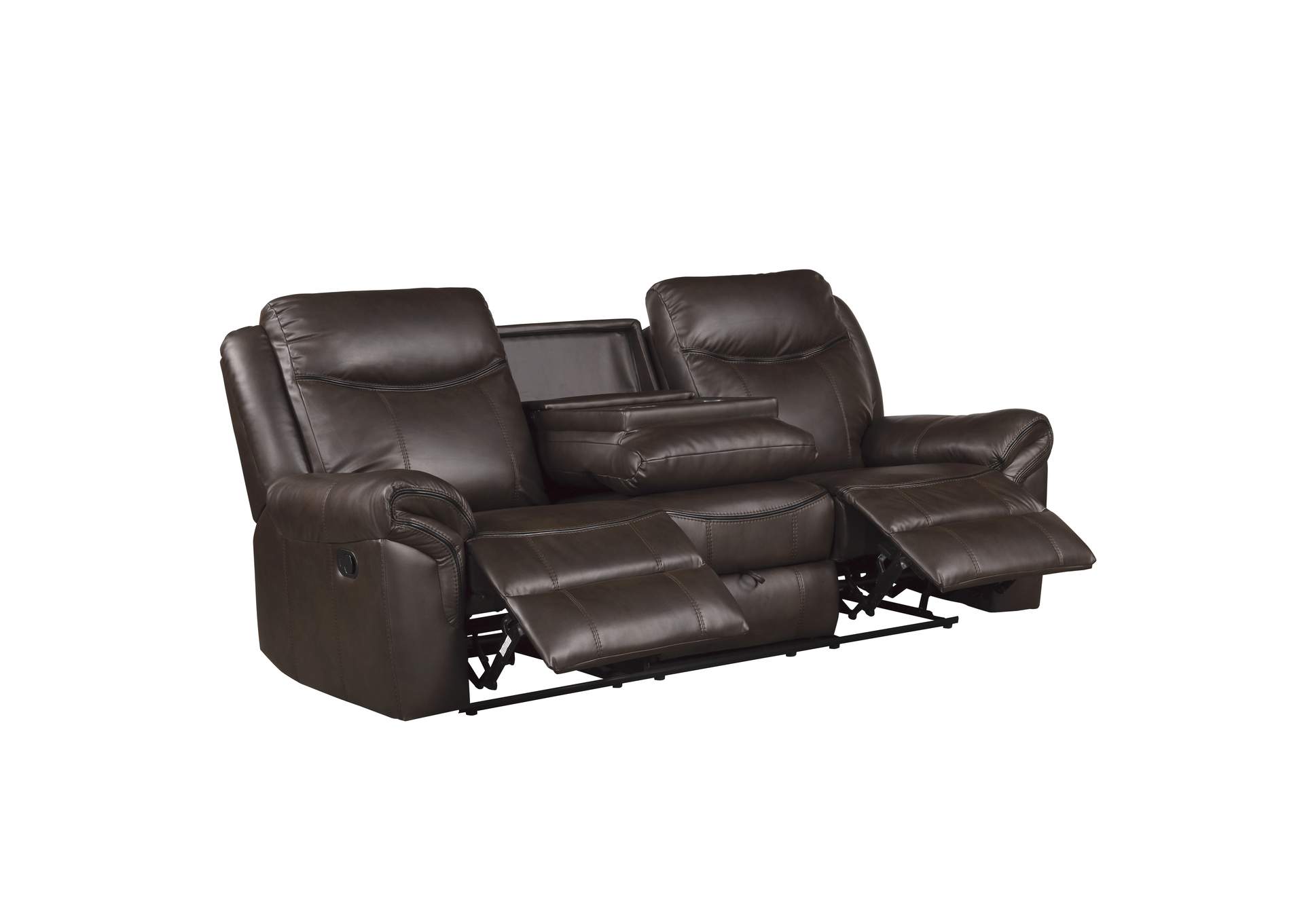 Aram Double Reclining Sofa with Center Drop-Down Cup Holders, Receptacles, Hidden Drawer and USB Ports image 10