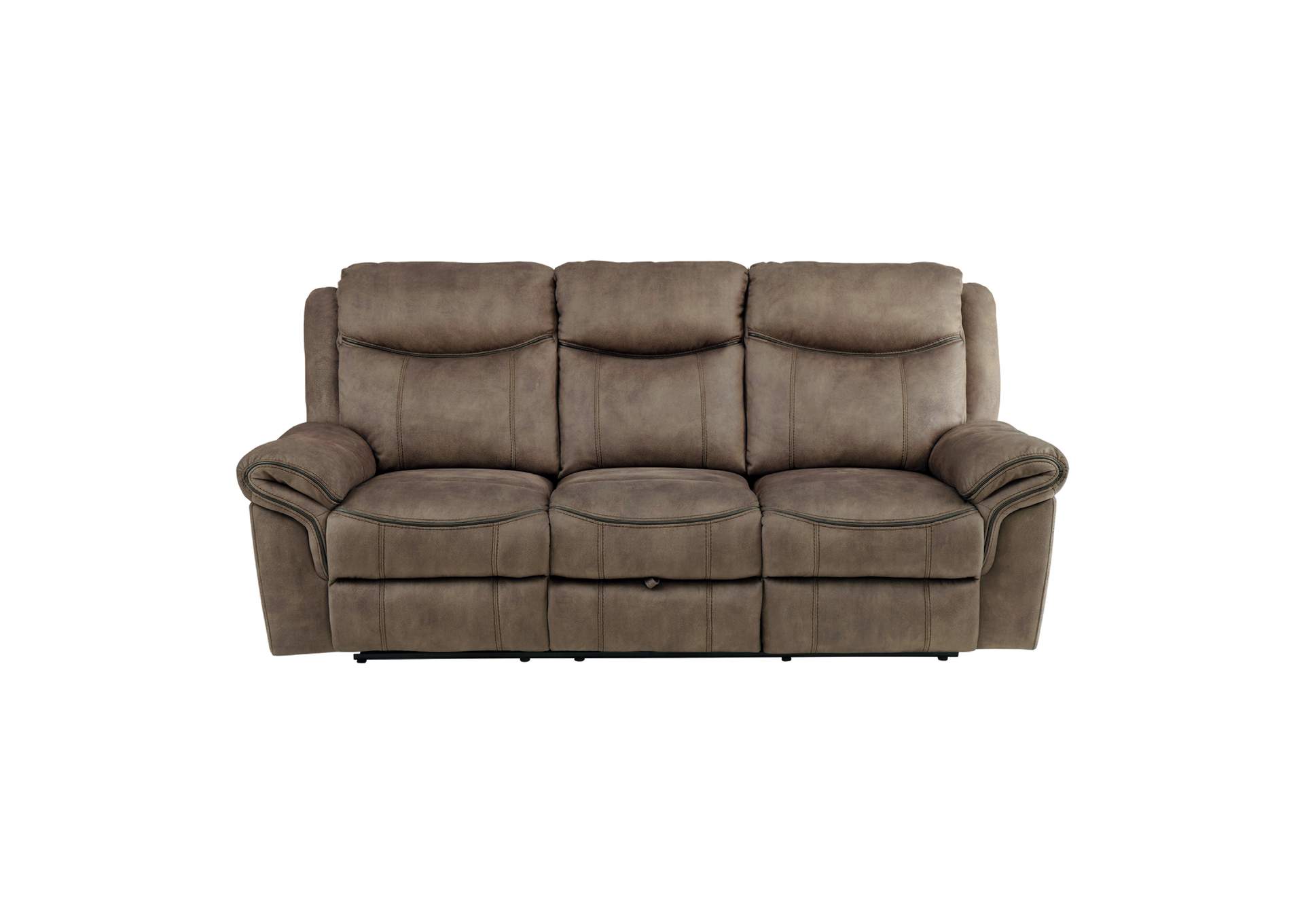 Aram Double Reclining Sofa with Center Drop-Down Cup Holders, Receptacles, Hidden Drawer and USB Ports image 3