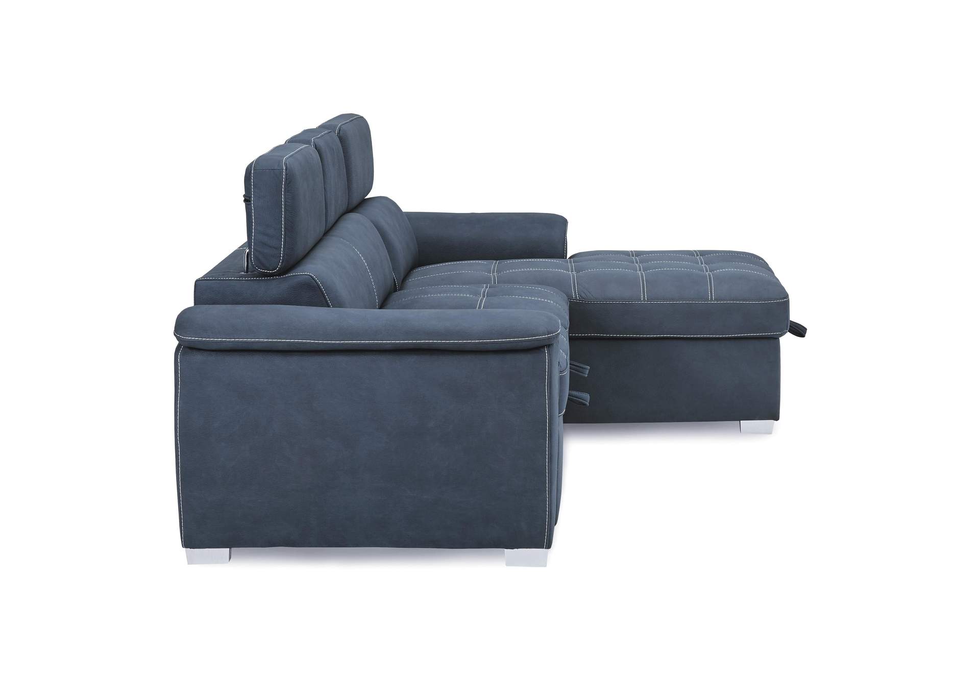 Ferriday 2-Piece Sectional with Adjustable Headrests, Pull-out Bed and Right Chaise with Hidden Storage image 5