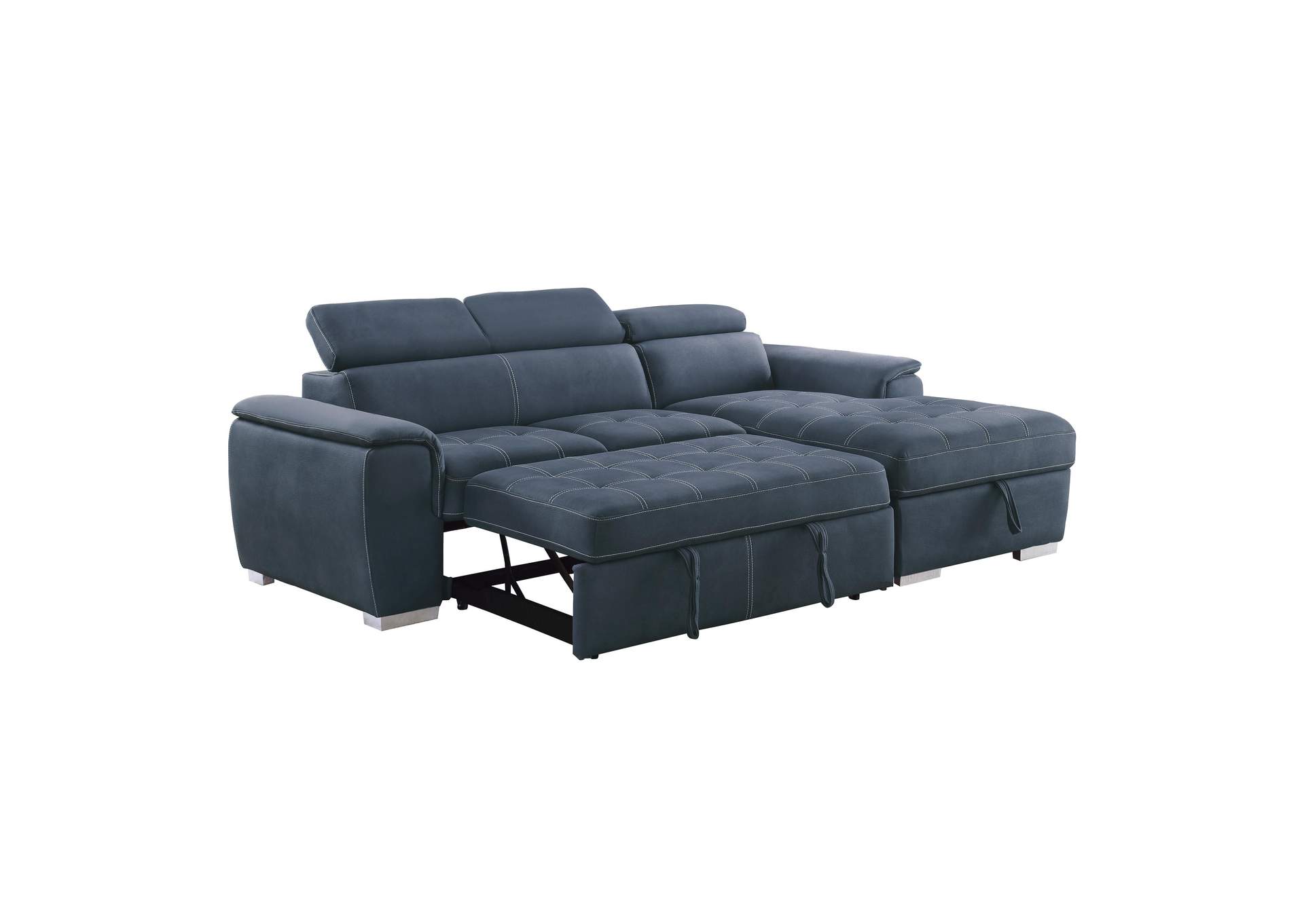 Ferriday 2-Piece Sectional with Adjustable Headrests, Pull-out Bed and Right Chaise with Hidden Storage image 7