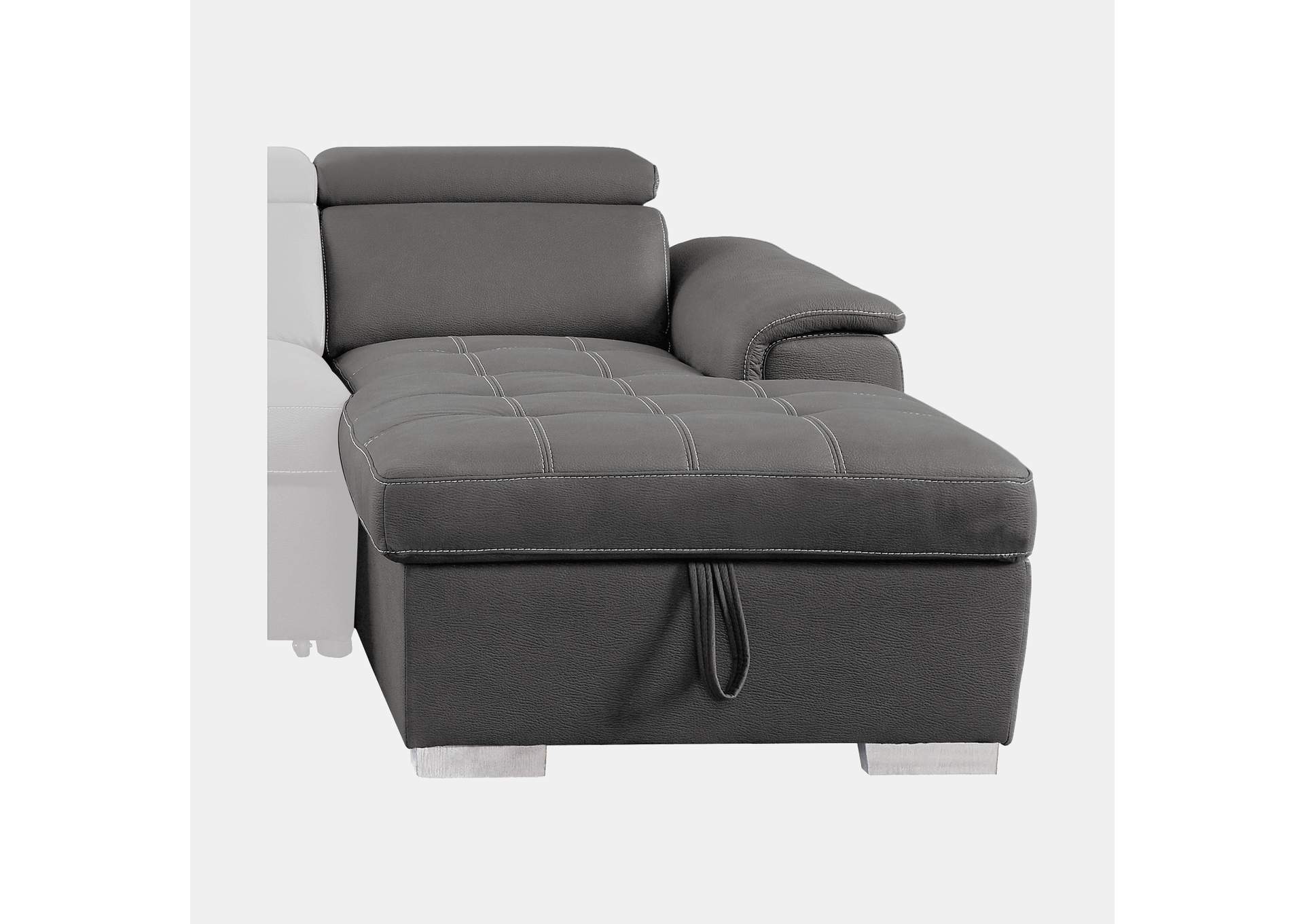 Ferriday 2-Piece Sectional with Adjustable Headrests, Pull-out Bed and Right Chaise with Hidden Storage image 5