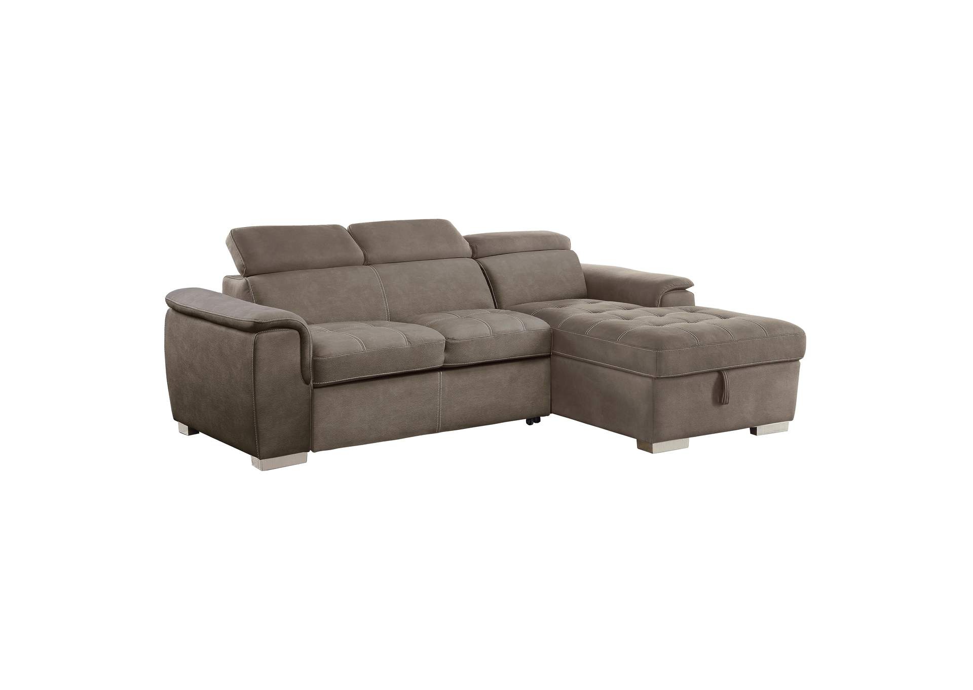 Ferriday 2-Piece Sectional with Adjustable Headrests, Pull-out Bed and Right Chaise with Hidden Storage image 6