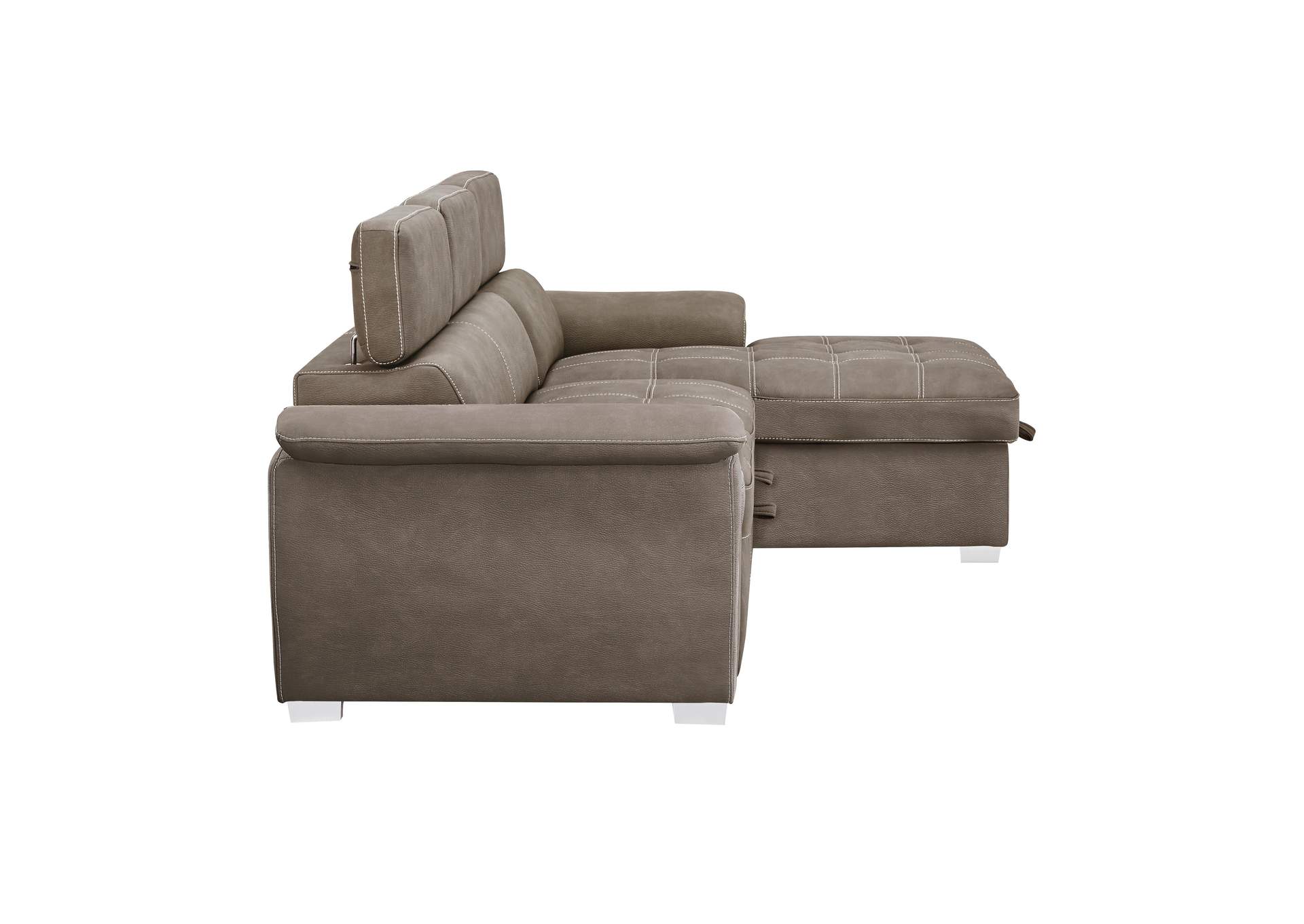 Ferriday 2-Piece Sectional with Adjustable Headrests, Pull-out Bed and Right Chaise with Hidden Storage image 7