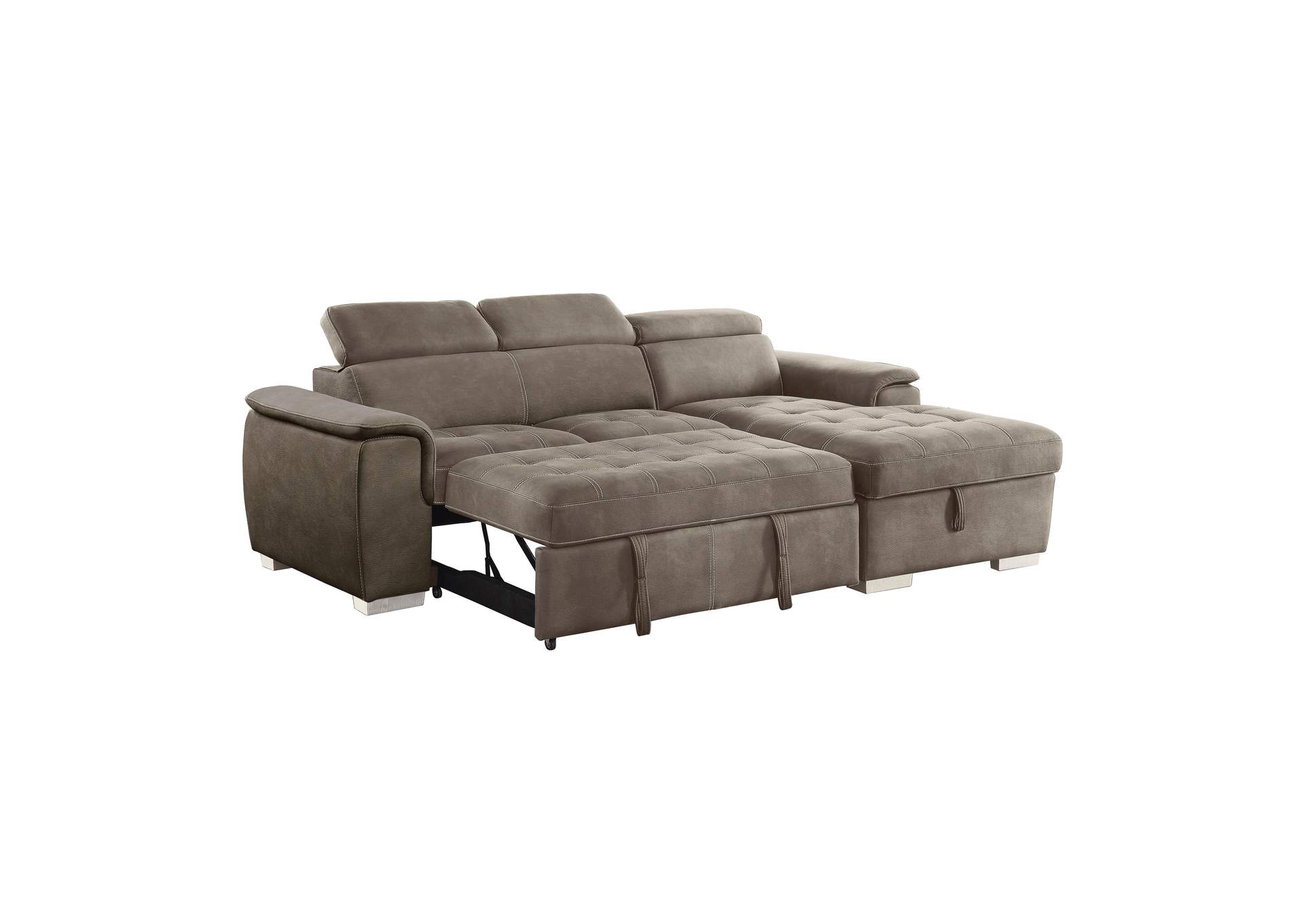 Ferriday 2-Piece Sectional with Adjustable Headrests, Pull-out Bed and Right Chaise with Hidden Storage image 9