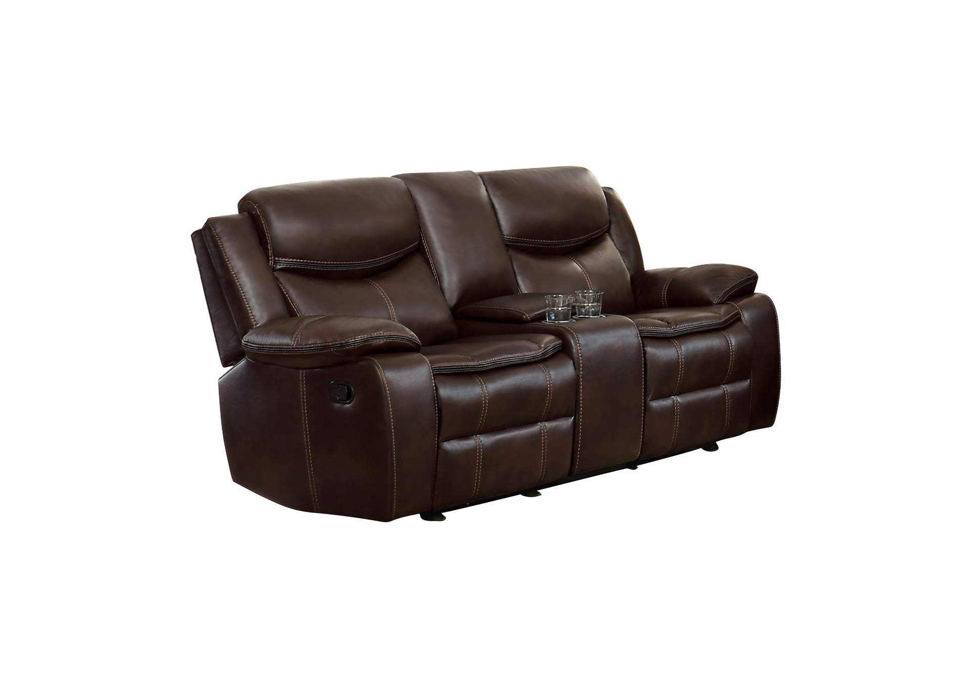 Bastrop Double Glider Reclining Love Seat with Center Console image 3