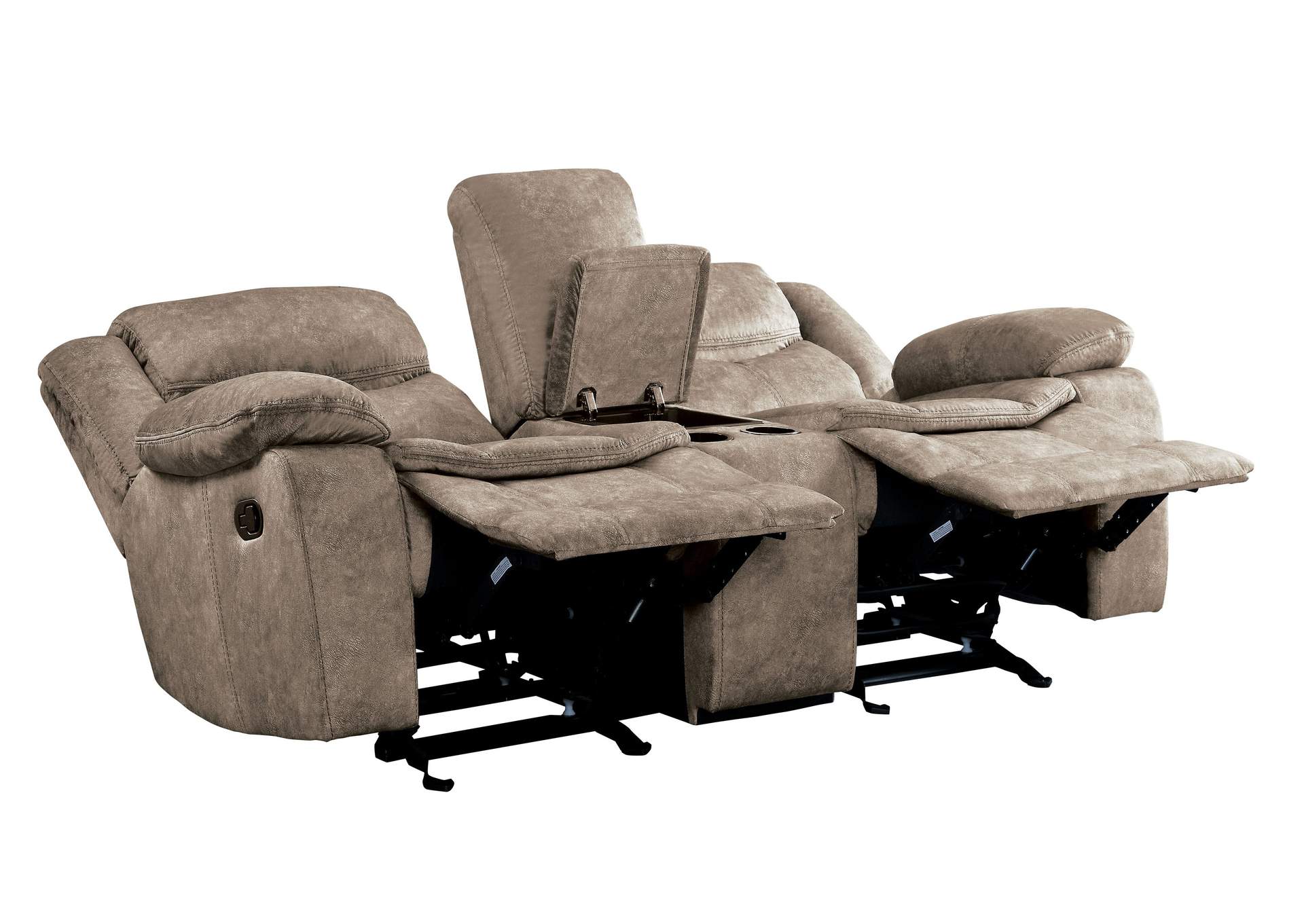 Bastrop Double Glider Reclining Love Seat with Center Console