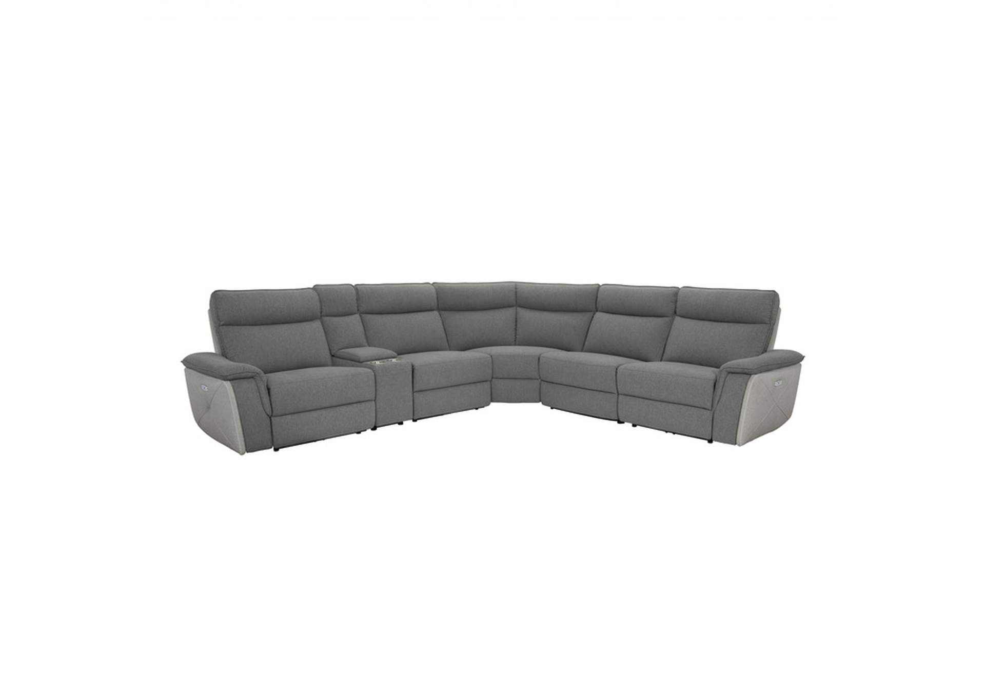 Maroni 6-Piece Modular Power Reclining Sectional with Power Headrests image 1
