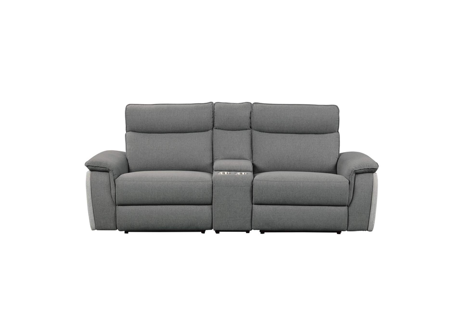Maroni Power Double Reclining Love Seat with Center Console and Power Headrests image 1
