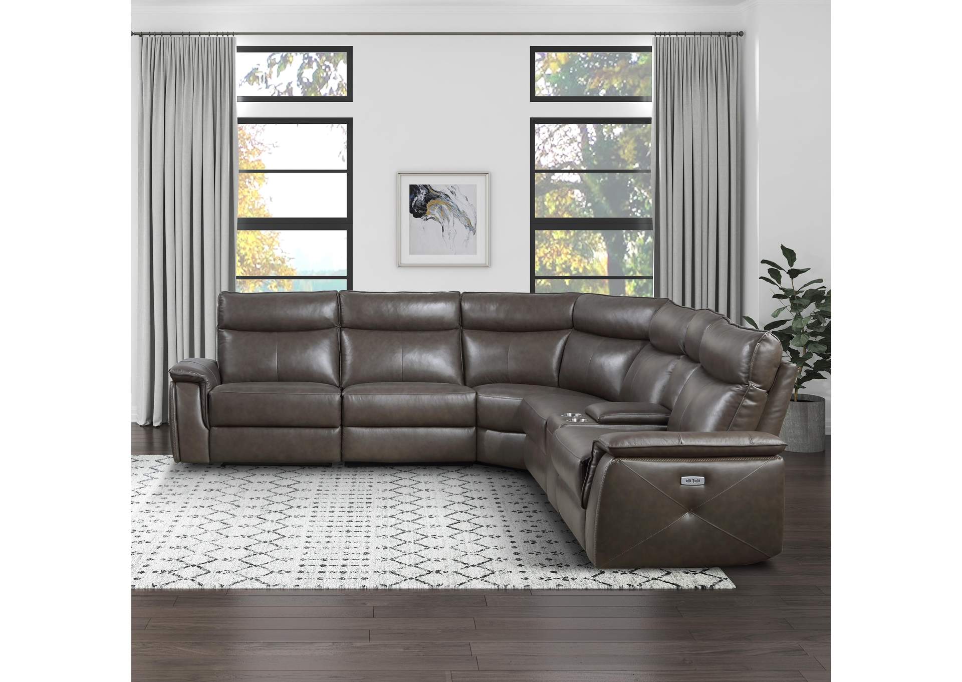 Maroni 6-Piece Modular Power Reclining Sectional with Power Headrests image 8