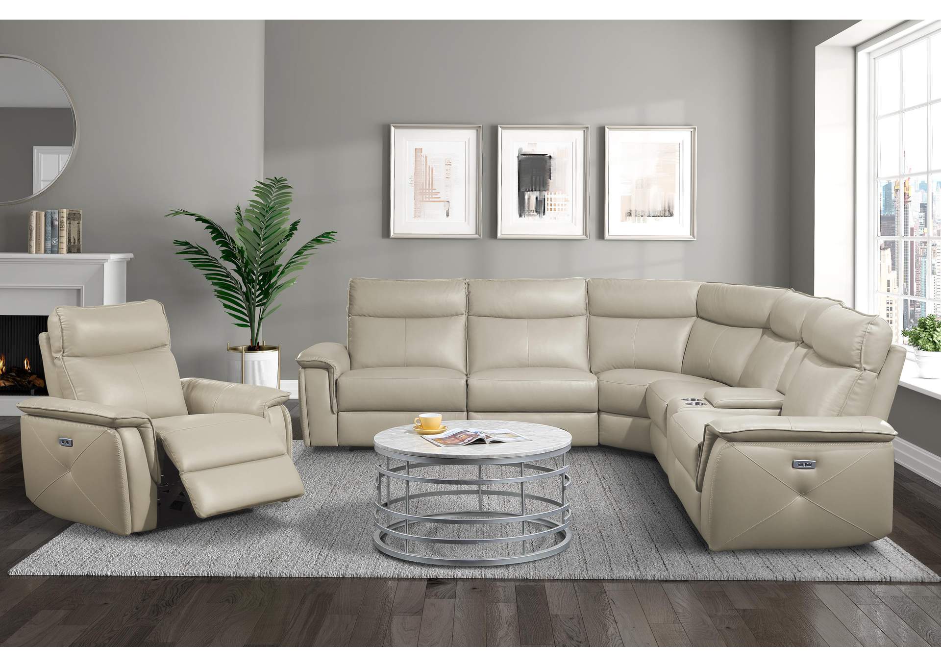 Maroni Power Double Reclining Sofa with Power Headrests image 8