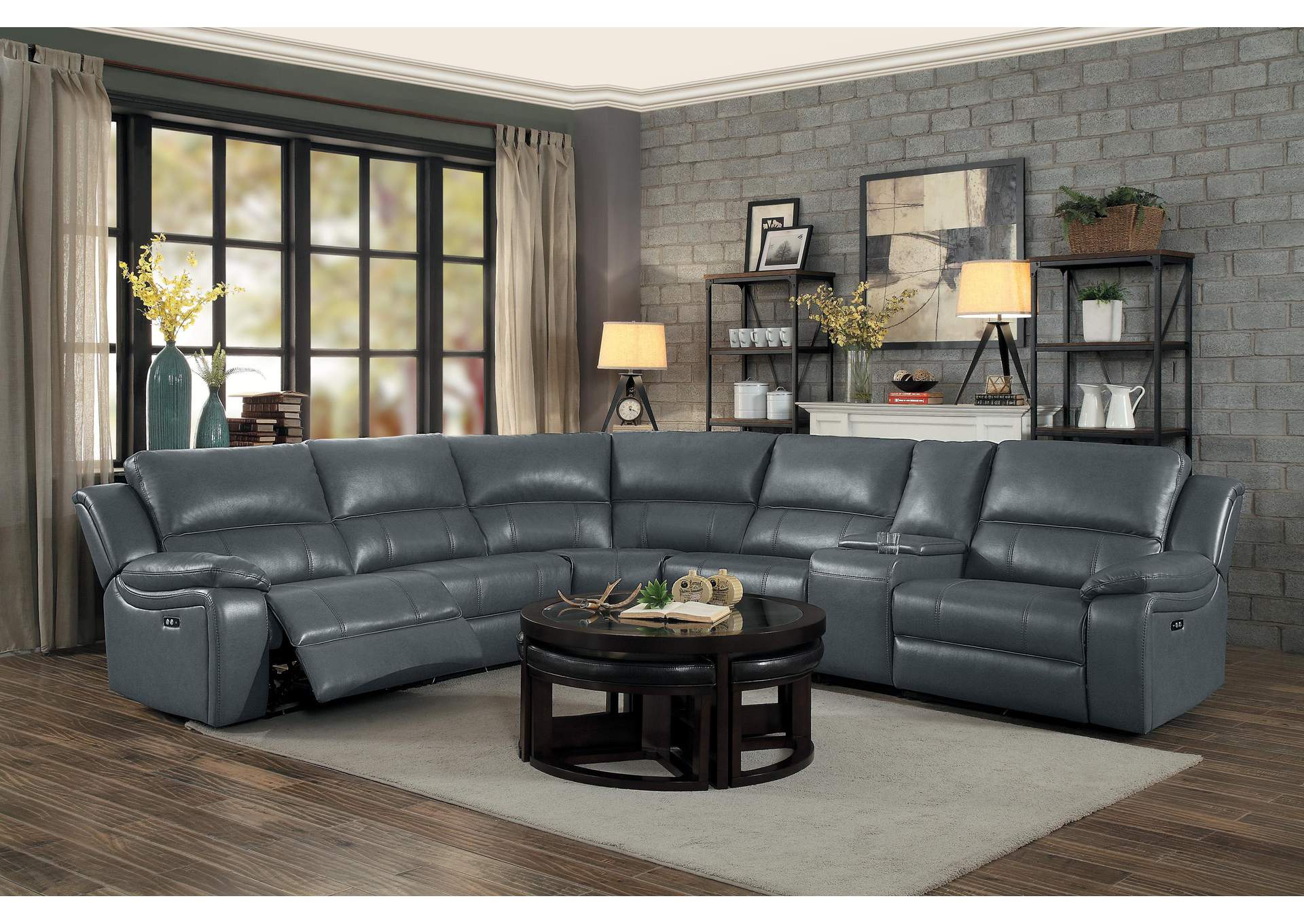 Falun 6-Piece Modular Power Reclining Sectional image 7