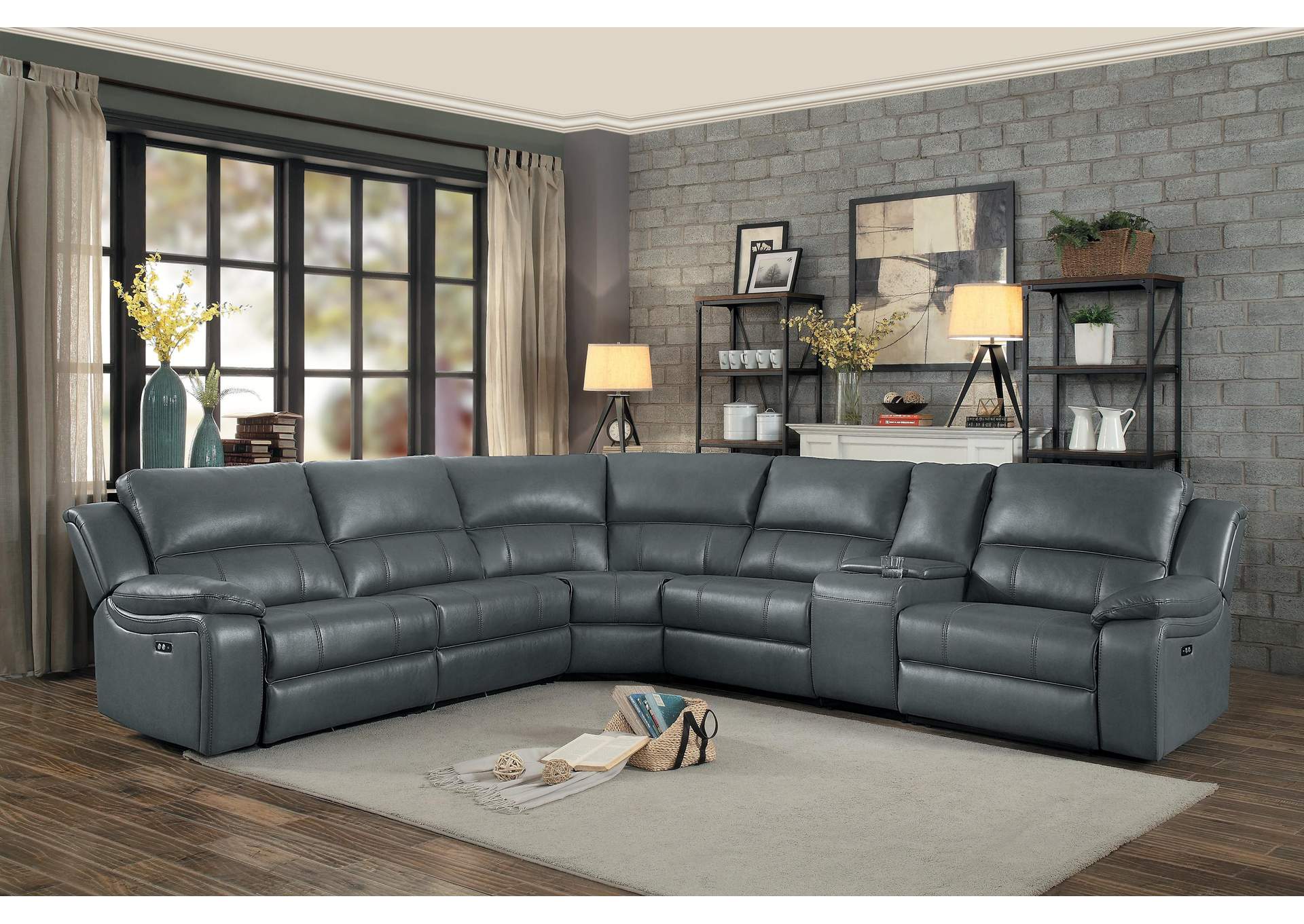 Falun 6-Piece Modular Power Reclining Sectional image 6