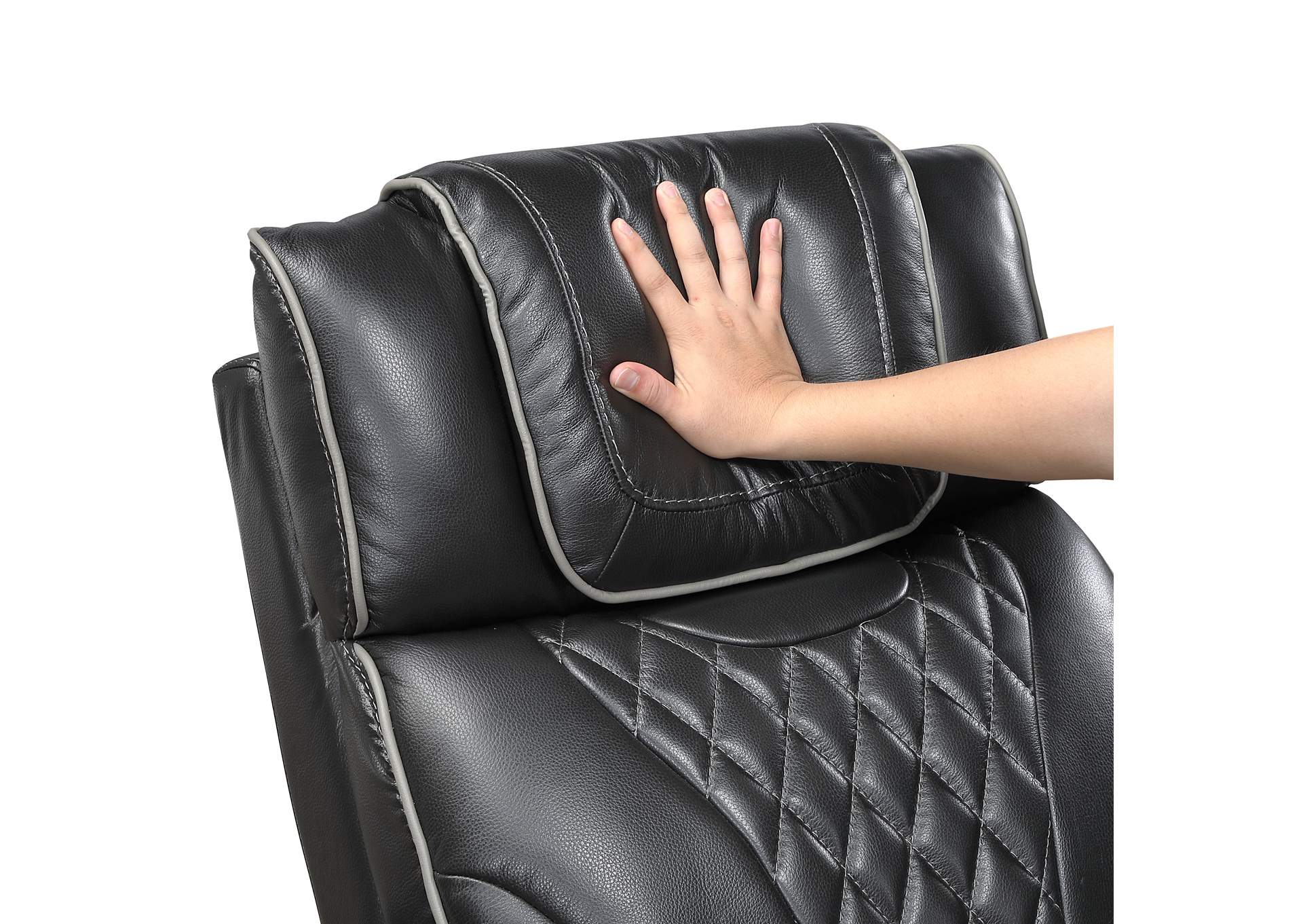 Power Double Reclining Love Seat with Center Console, Power Headrests, Storage Arms with Cup Holders, Wireless charger, Air Massage and Heat, LED Lighting and Charging Ports image 5