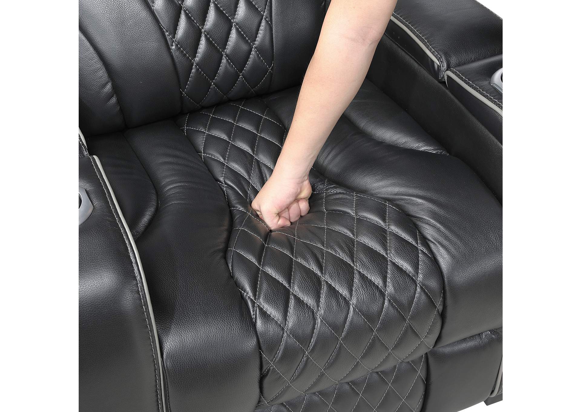 Power Double Reclining Love Seat with Center Console, Power Headrests, Storage Arms with Cup Holders, Wireless charger, Air Massage and Heat, LED Lighting and Charging Ports image 6