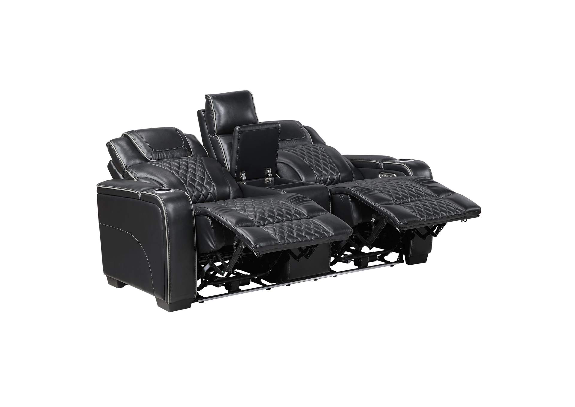 Apex Power Double Reclining Love Seat with Center Console, Power Headrests, Storage Arms with Cup Holders, Wireless charger, Air Massage and Heat, LED Lighting and Charging Ports image 16