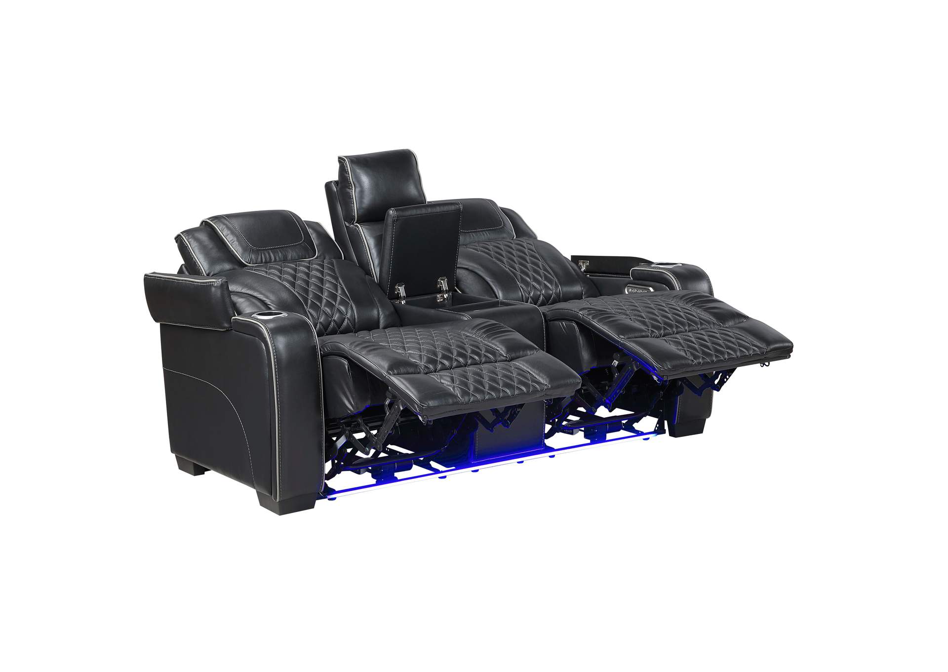 Apex Power Double Reclining Love Seat with Center Console, Power Headrests, Storage Arms with Cup Holders, Wireless charger, Air Massage and Heat, LED Lighting and Charging Ports image 15