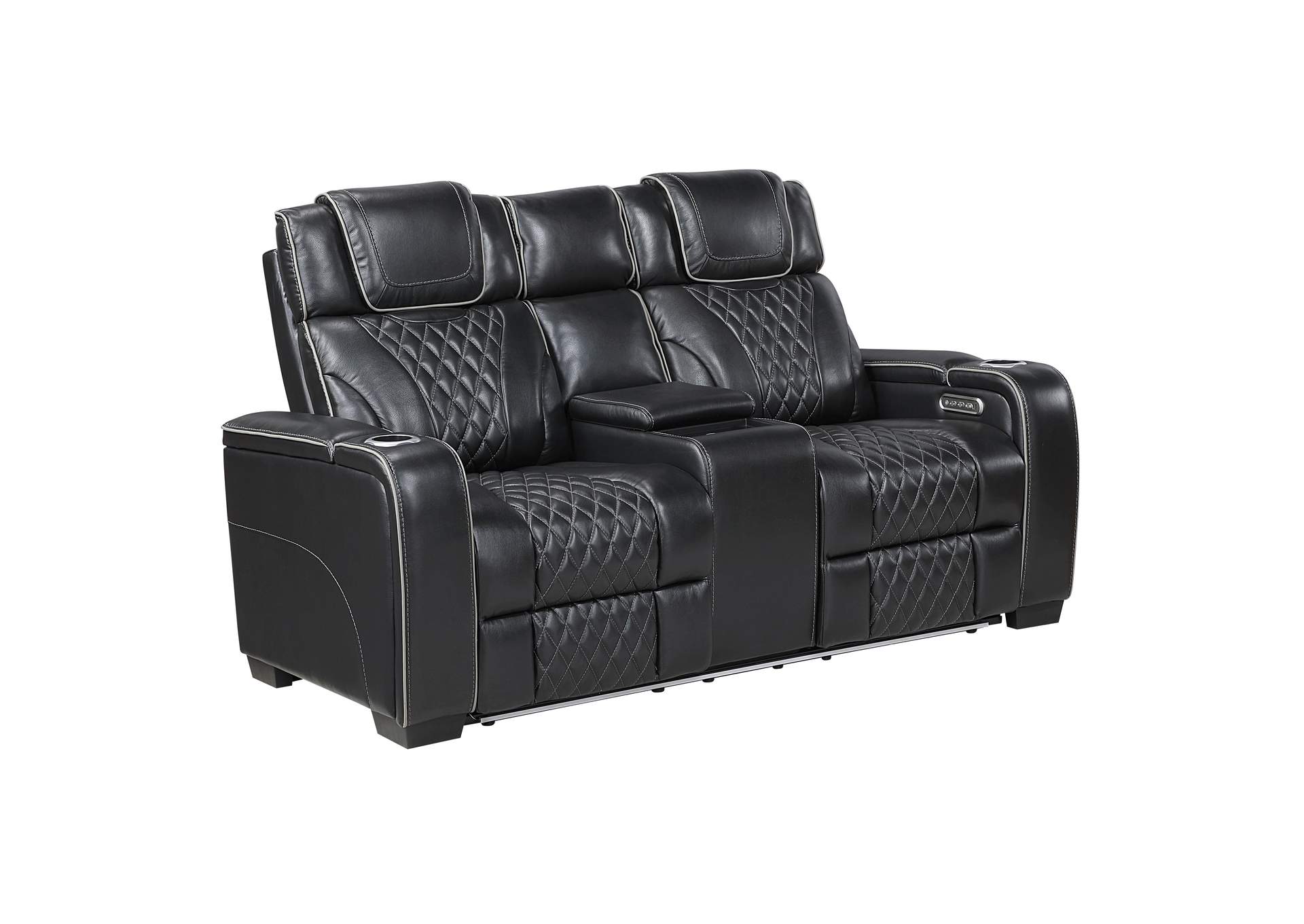 Apex Power Double Reclining Love Seat with Center Console, Power Headrests, Storage Arms with Cup Holders, Wireless charger, Air Massage and Heat, LED Lighting and Charging Ports image 19