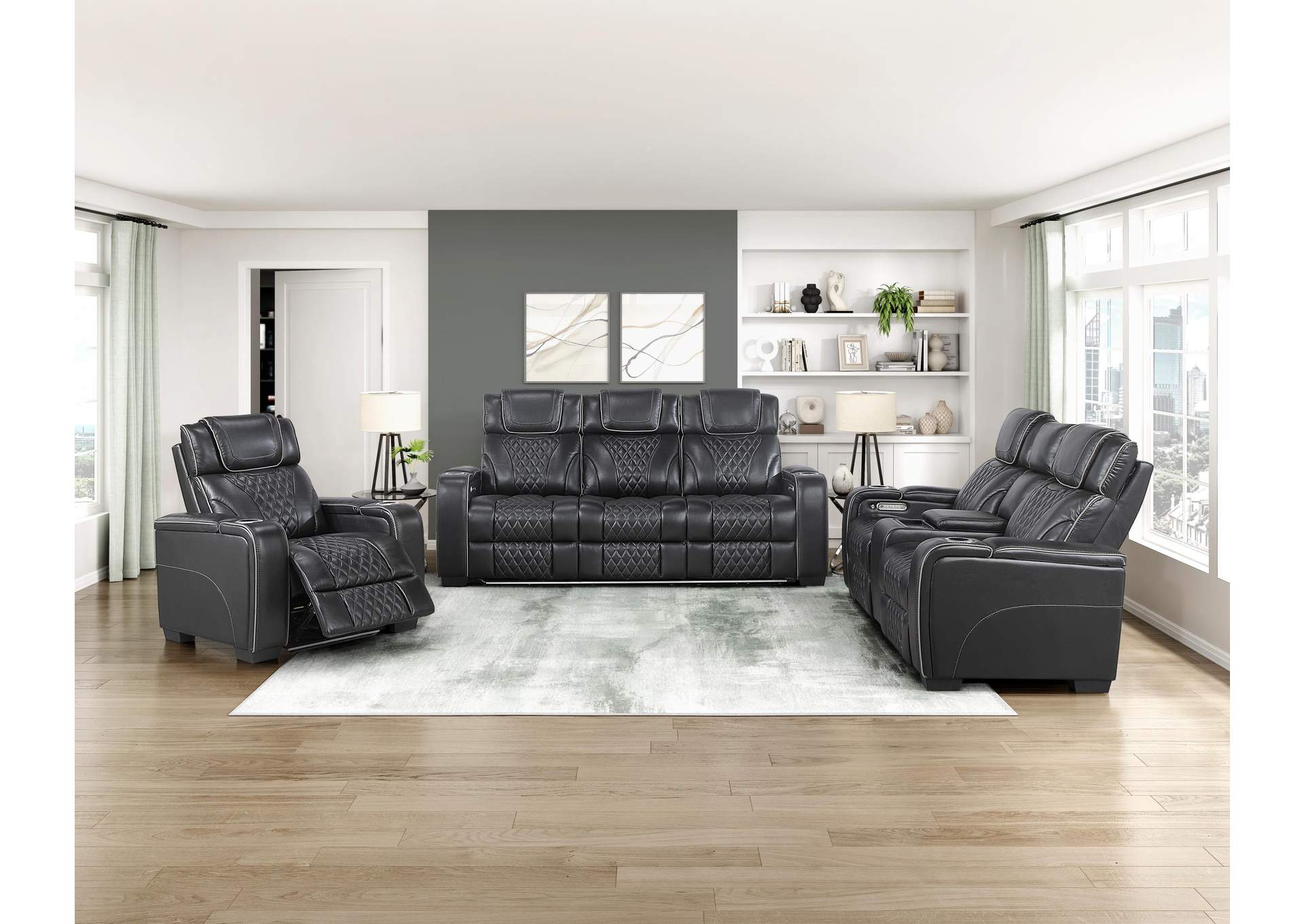 Apex Power Double Reclining Love Seat with Center Console, Power Headrests, Storage Arms with Cup Holders, Wireless charger, Air Massage and Heat, LED Lighting and Charging Ports image 10