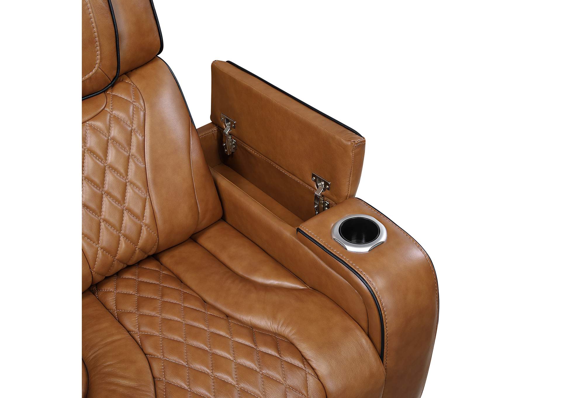 Power Double Reclining Love Seat with Center Console, Power Headrests, Storage Arms with Cup Holders, Wireless charger, Air Massage and Heat, LED Lighting and Charging Ports image 5