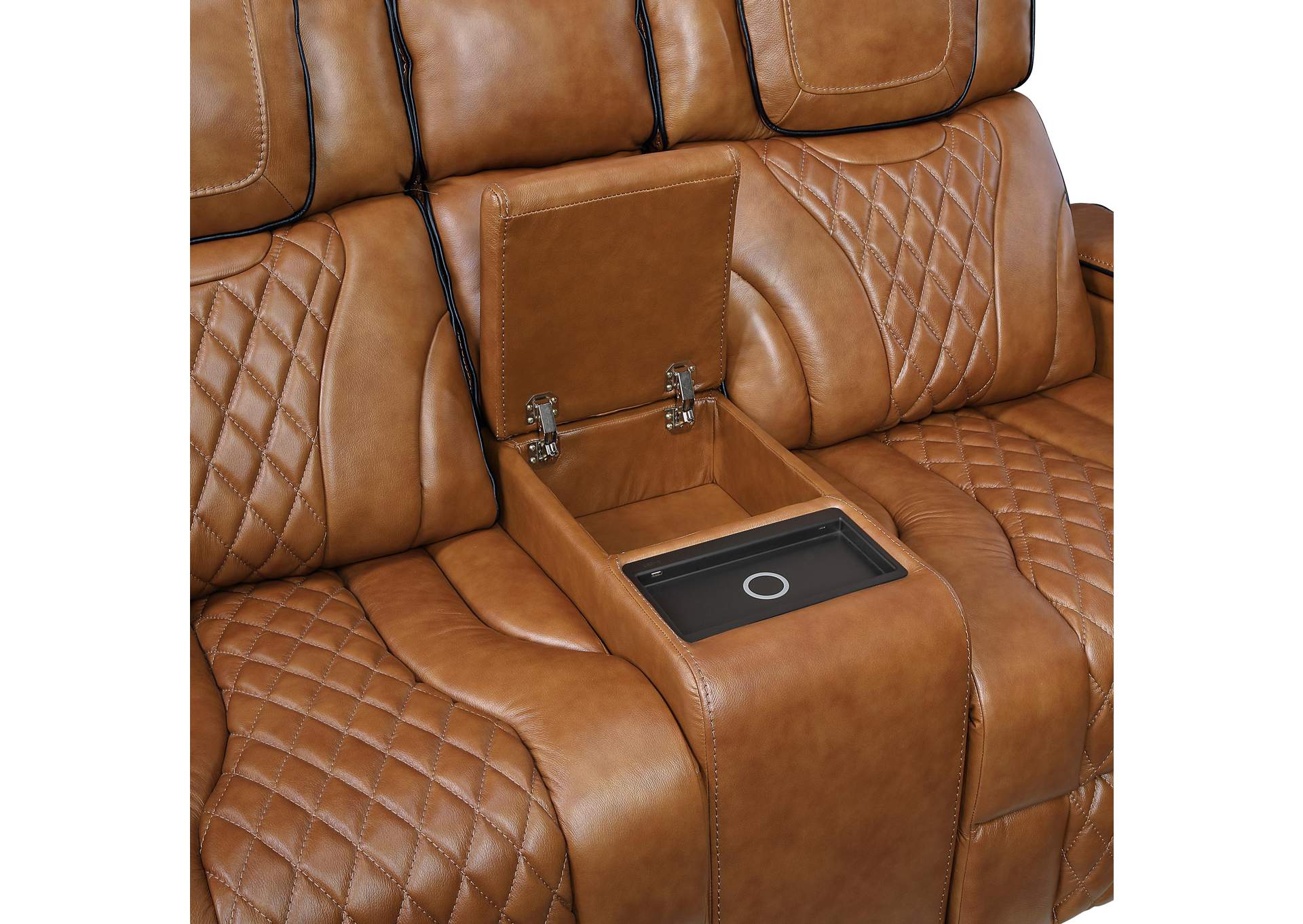 Apex Power Double Reclining Love Seat with Center Console, Power Headrests, Storage Arms with Cup Holders, Wireless charger, Air Massage and Heat, LED Lighting and Charging Ports image 15