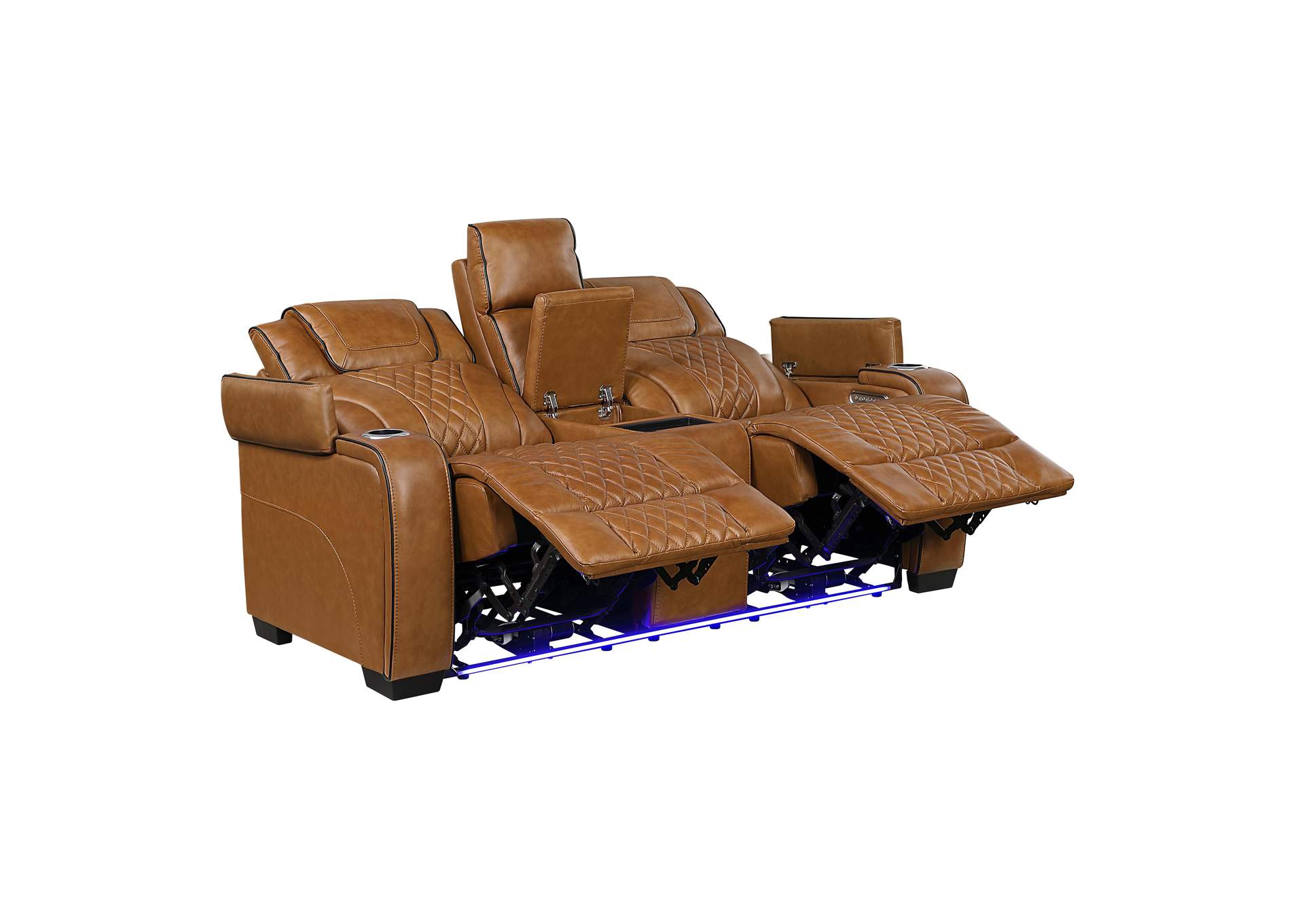 Apex Power Double Reclining Love Seat with Center Console, Power Headrests, Storage Arms with Cup Holders, Wireless charger, Air Massage and Heat, LED Lighting and Charging Ports image 16