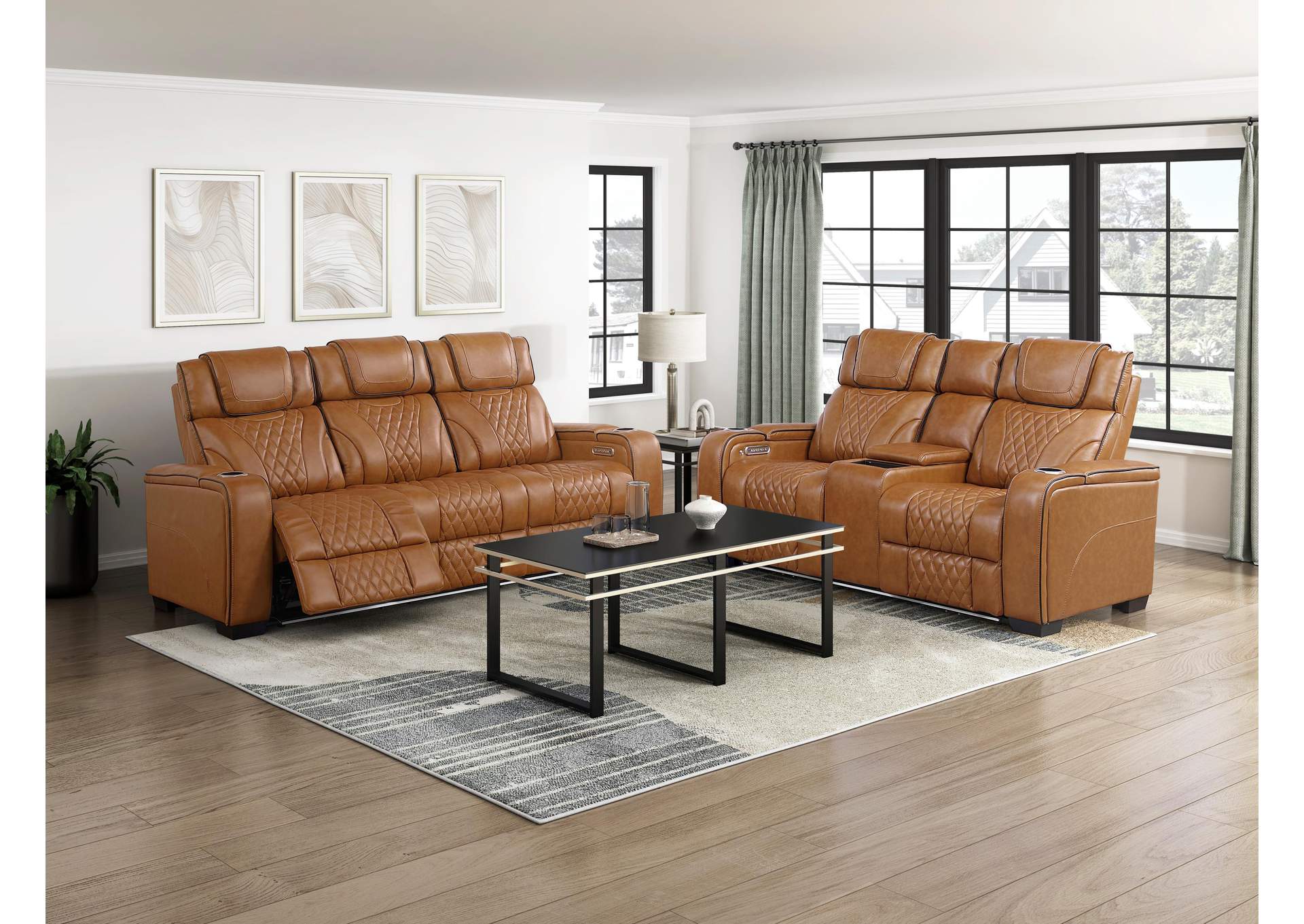 Apex Power Double Reclining Love Seat with Center Console, Power Headrests, Storage Arms with Cup Holders, Wireless charger, Air Massage and Heat, LED Lighting and Charging Ports image 11