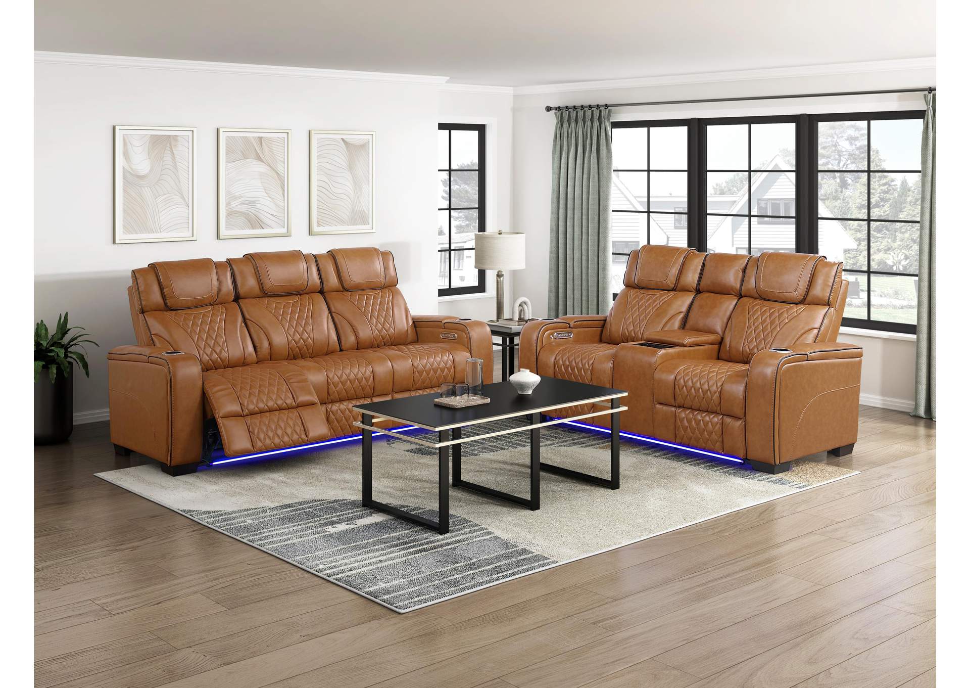 Apex Power Double Reclining Love Seat with Center Console, Power Headrests, Storage Arms with Cup Holders, Wireless charger, Air Massage and Heat, LED Lighting and Charging Ports image 10