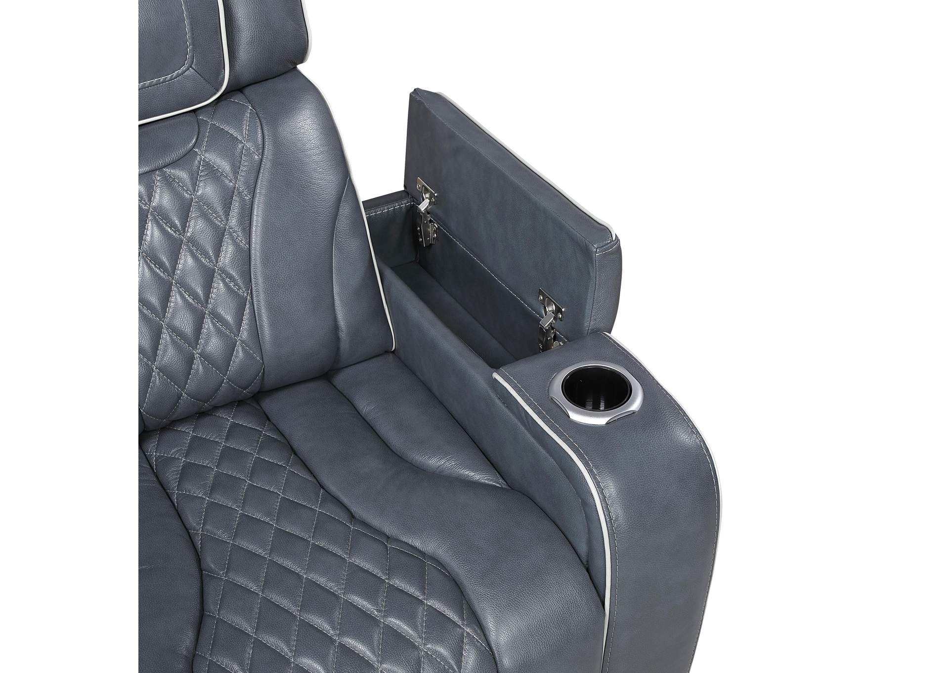 Apex Power Double Reclining Love Seat with Center Console, Power Headrests, Storage Arms with Cup Holders, Wireless charger, Air Massage and Heat, LED Lighting and Charging Ports image 4