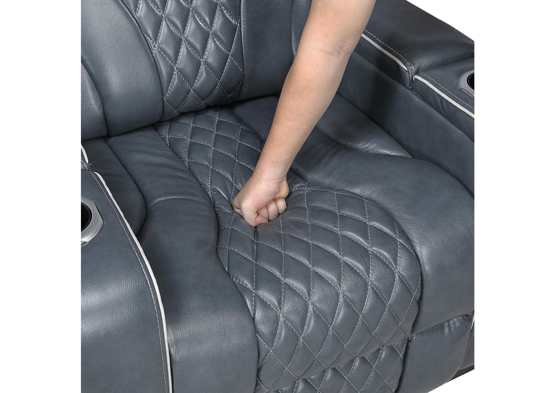 Apex Power Double Reclining Love Seat with Center Console, Power Headrests, Storage Arms with Cup Holders, Wireless charger, Air Massage and Heat, LED Lighting and Charging Ports image 14